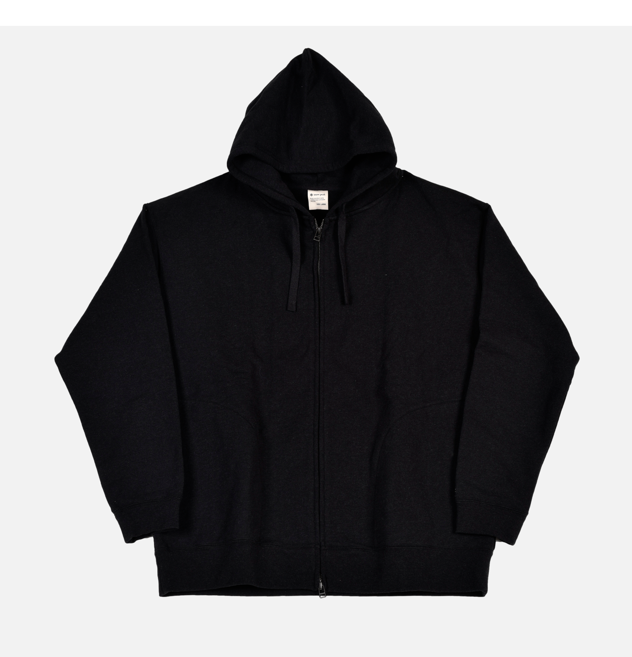 Snow Peak Recycled Cotton Zipup Hoodie Noir