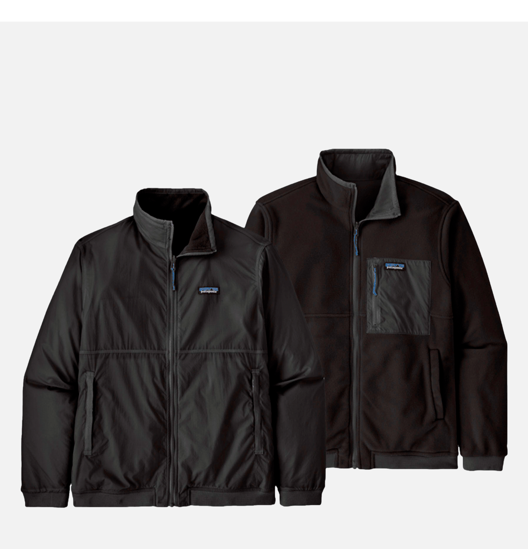 Patagonia Veste zippée réversible Microdini Forge Gris