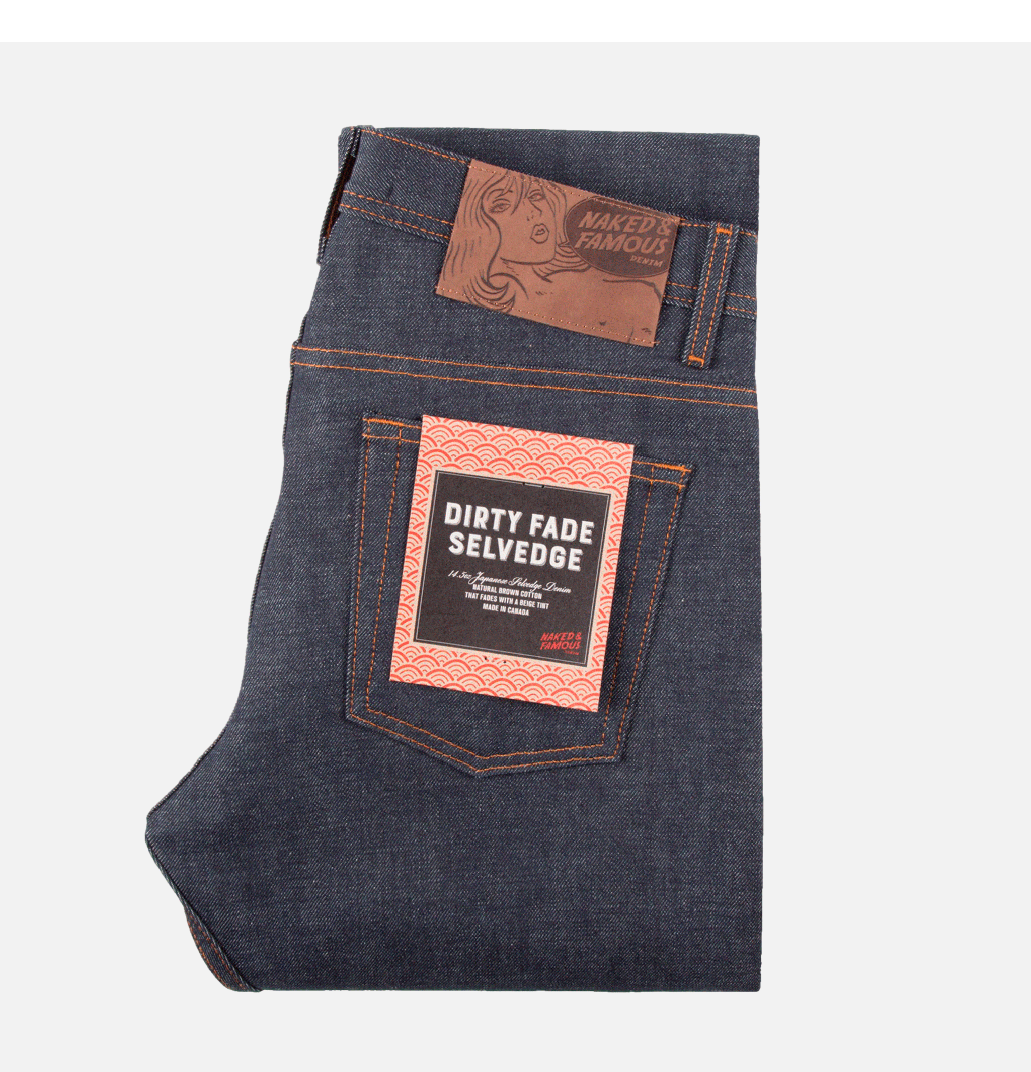 Naked and Famous Jean Weird Guy Dirty Fade Selvedge.