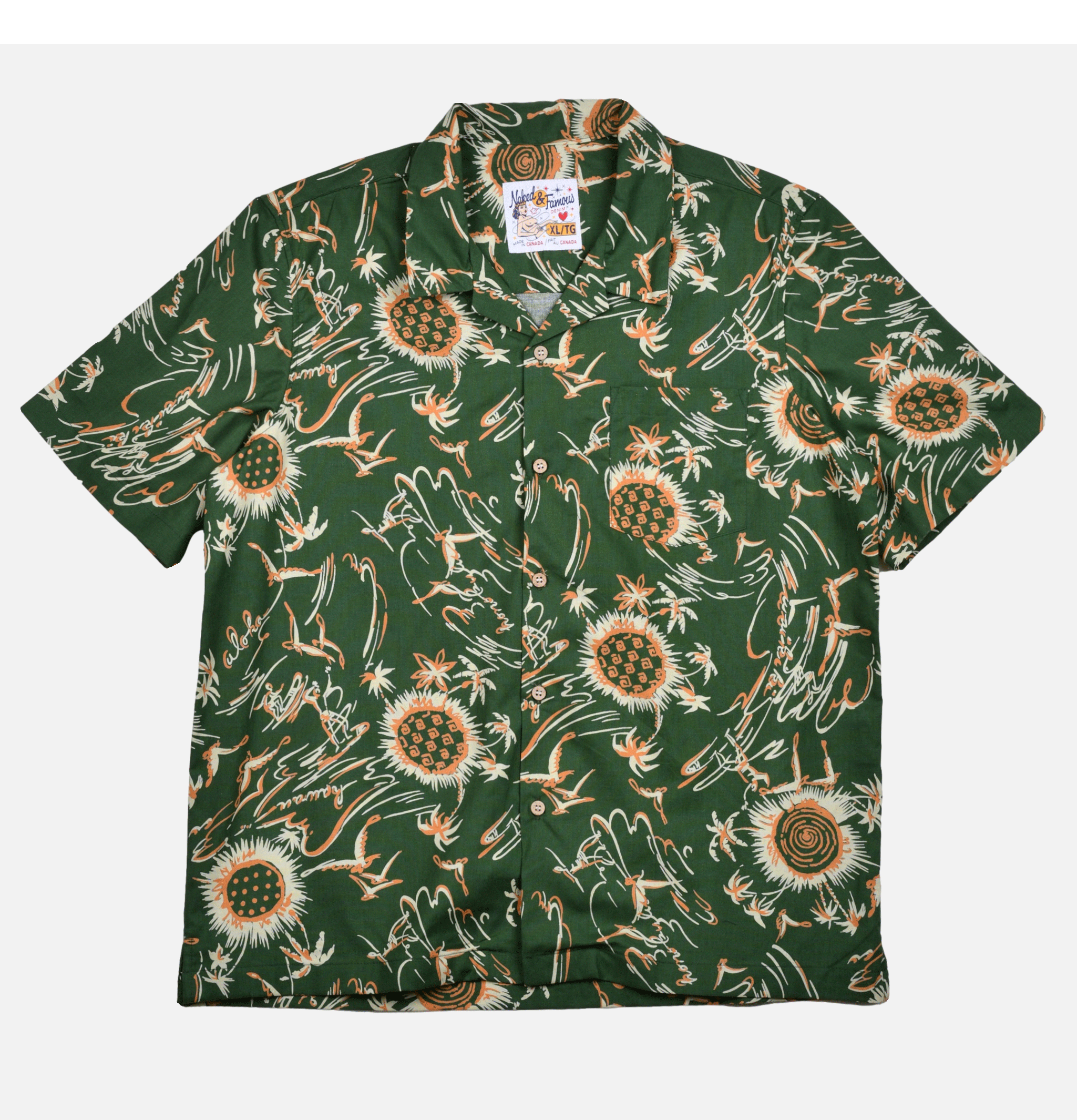 Naked & Famous Chemise Waikiki Waves Aloha