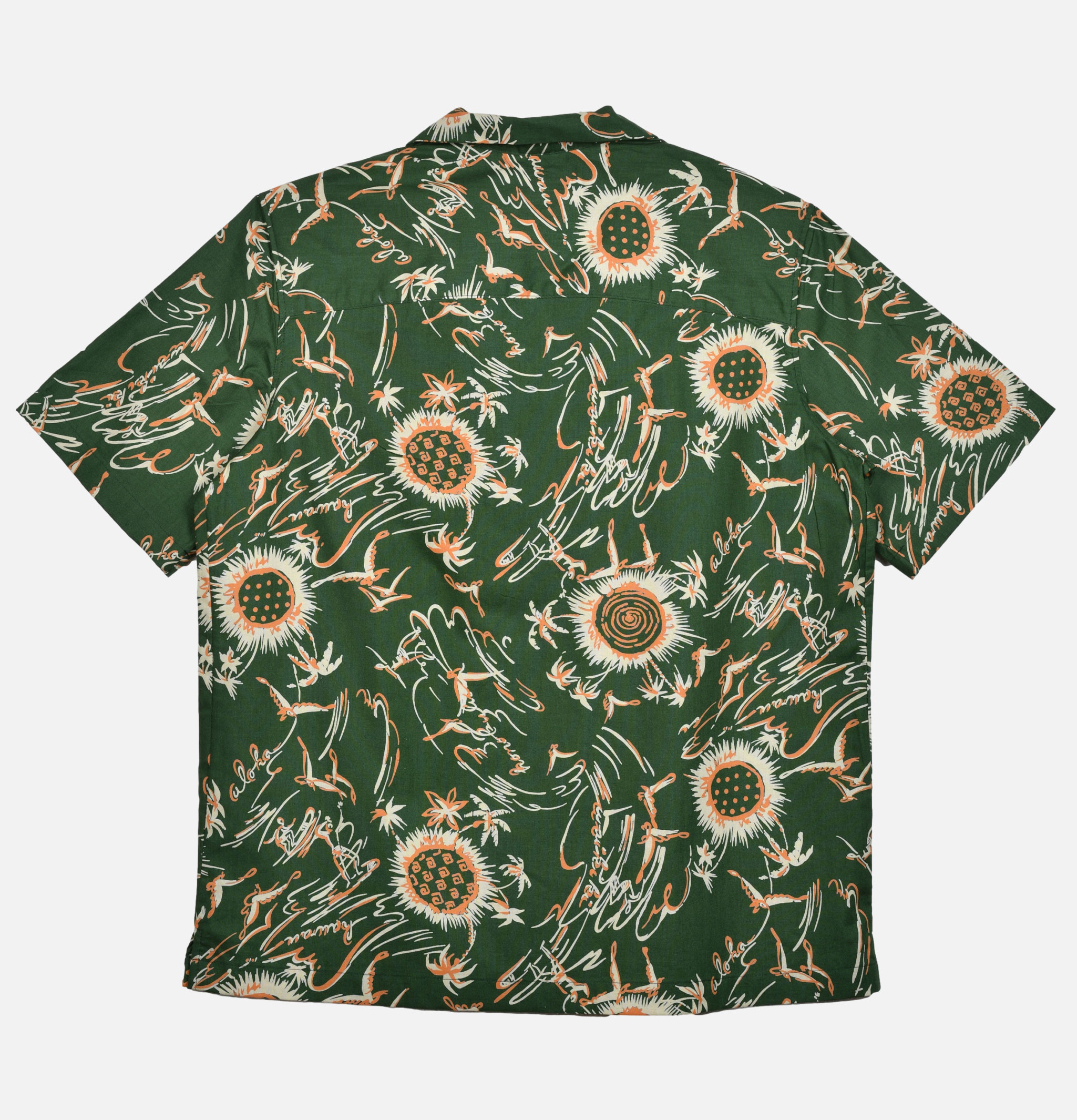 Naked & Famous Waikiki Waves Aloha Green Shirt