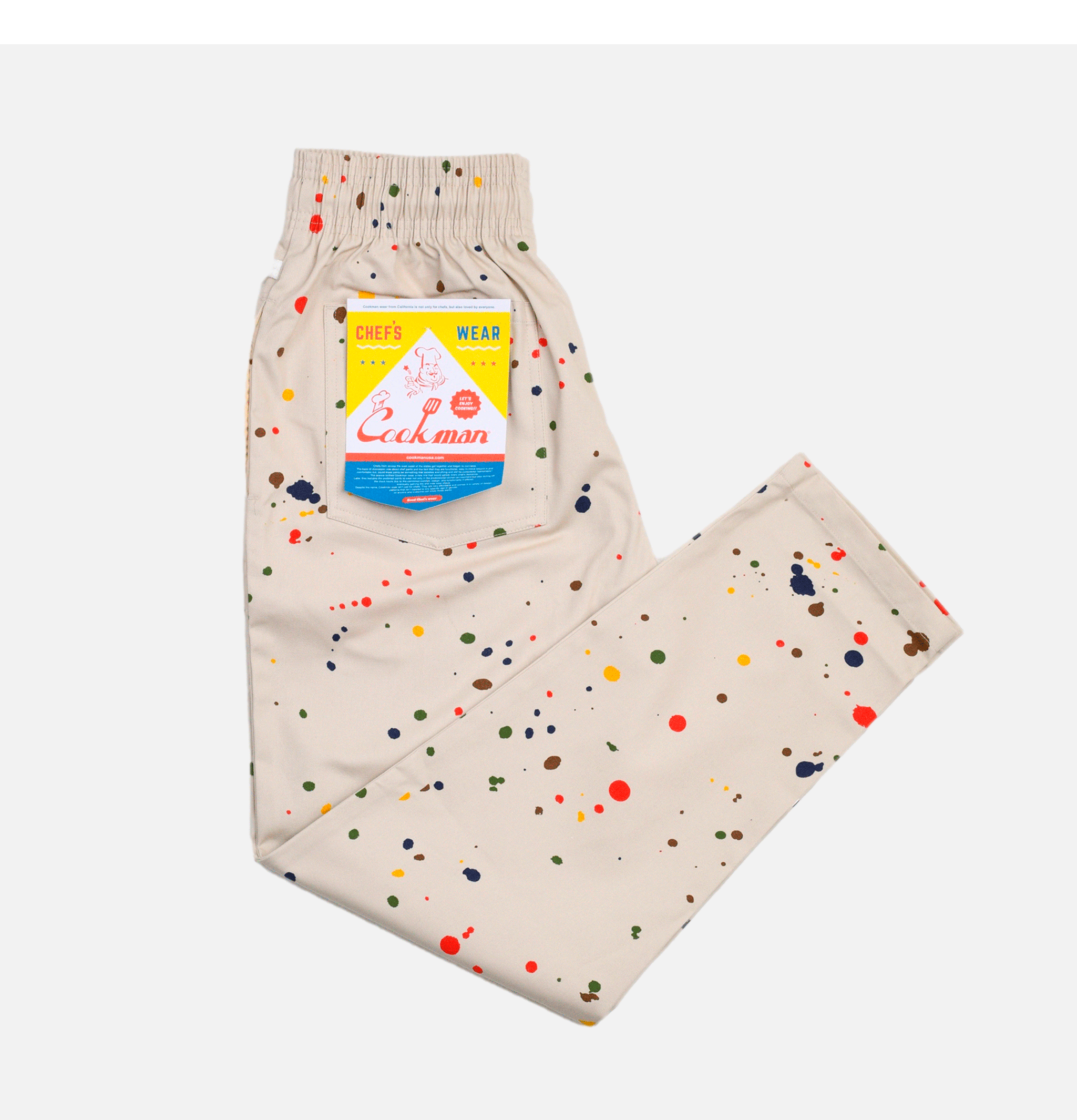 Cookman Chef Pants Sauce Splash Beige