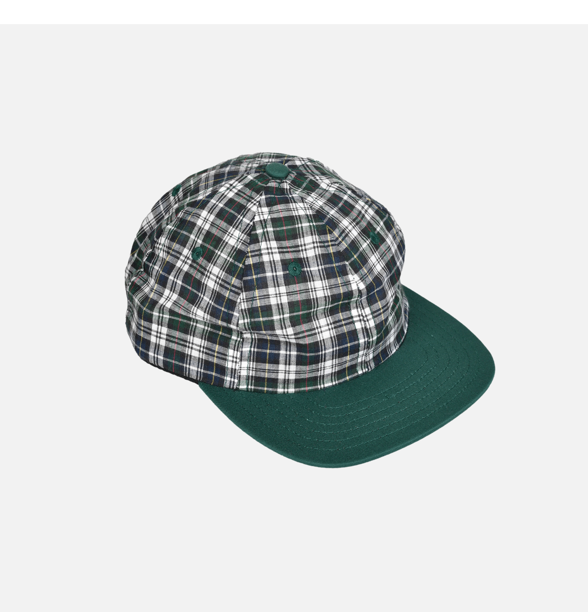 Lite Year 6 Panel Madras Blue Check Cap