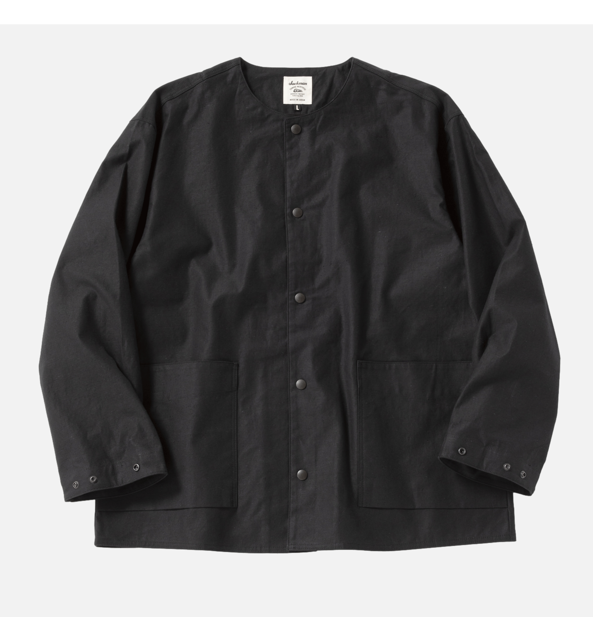 Jackman Back Nep Collarless Jacket Black