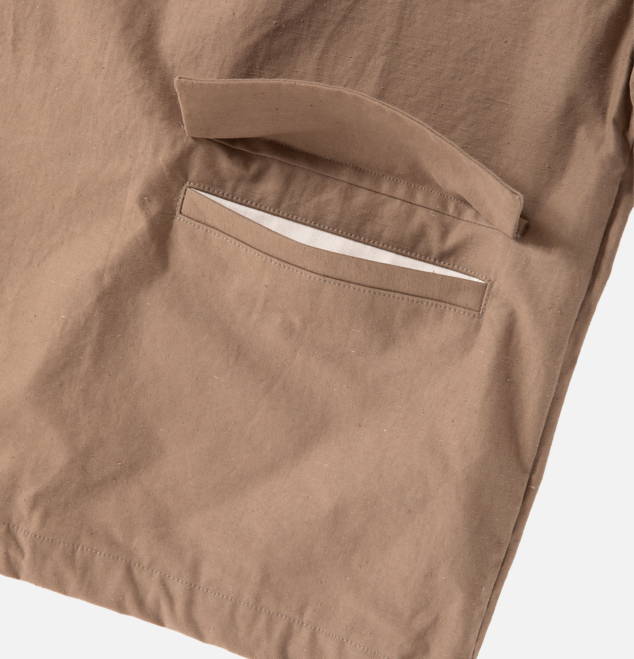 Jackman Back Nep Himo Stand Neck Sepia