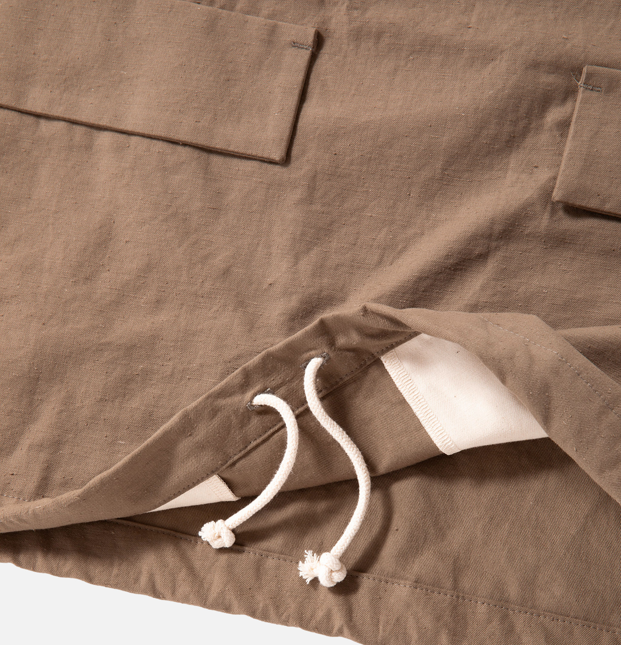 Jackman Back Nep Himo Stand Neck Sepia