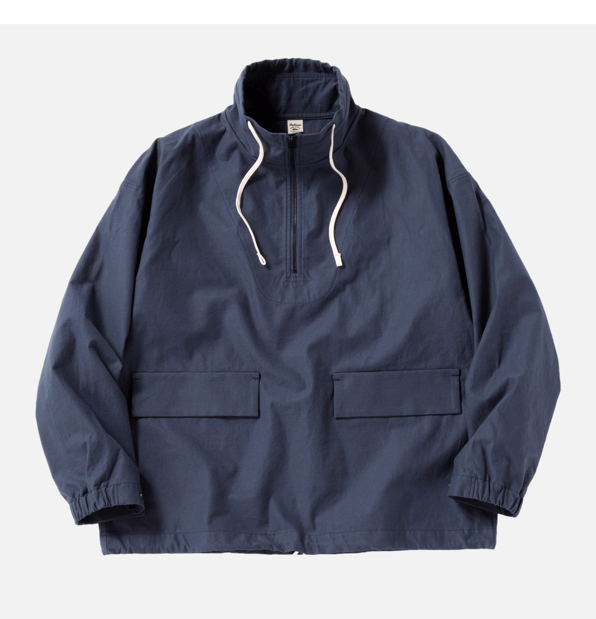 Jackman Back Nep Himo Stand Neck Navy