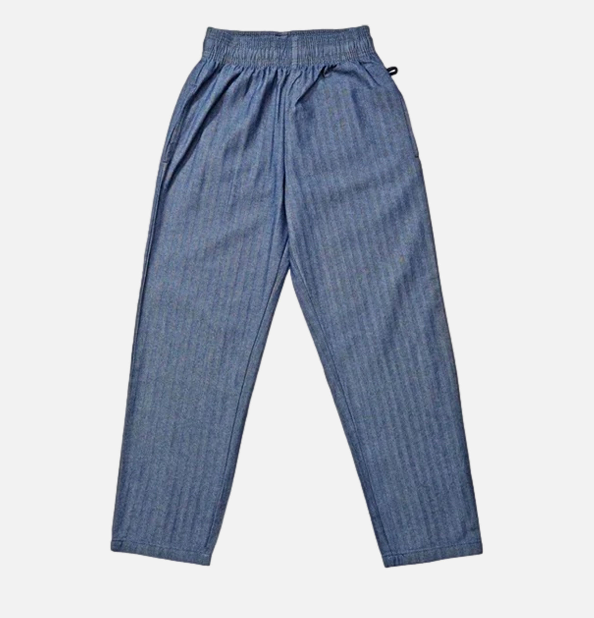 Cookman Chef Pants Semiwide Herringbone Denim Blue