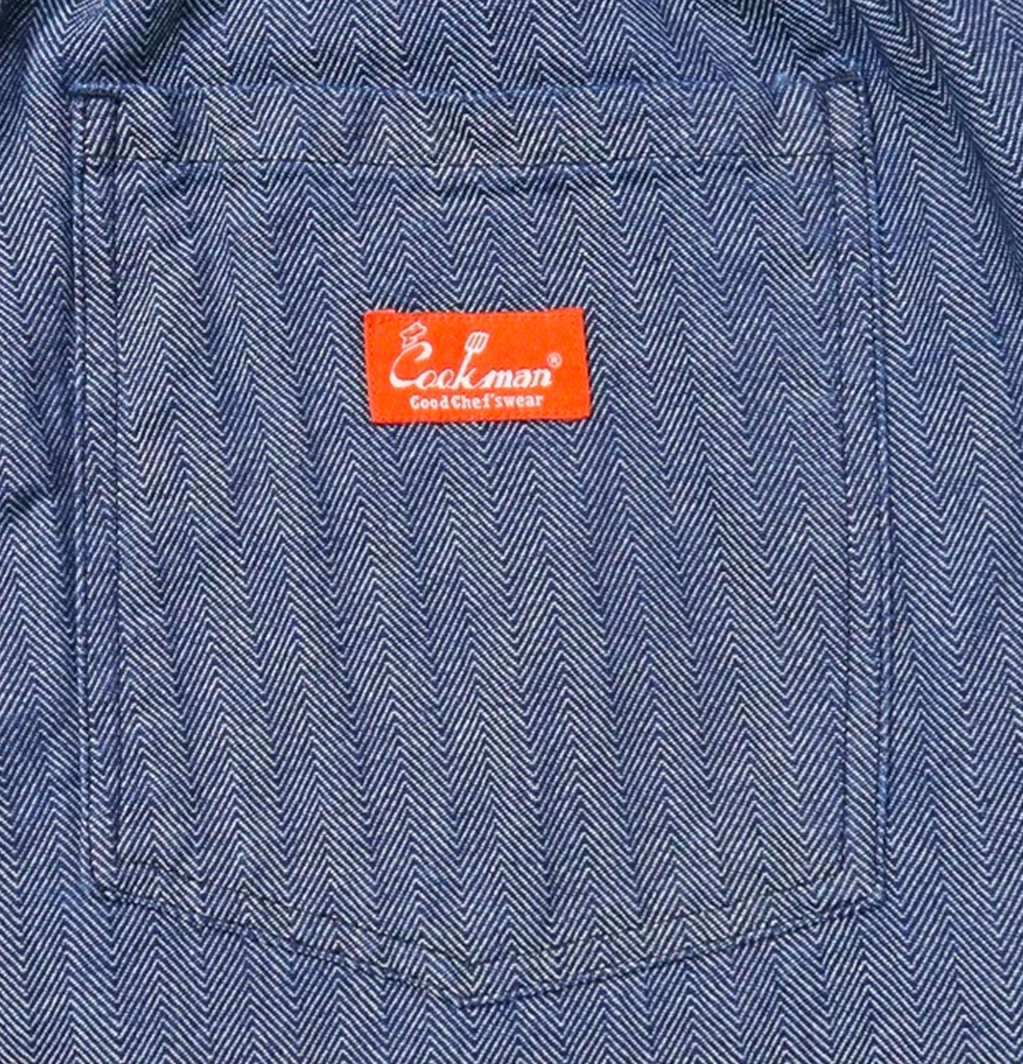 Cookman Chef Pants Semiwide Herringbone Denim Blue