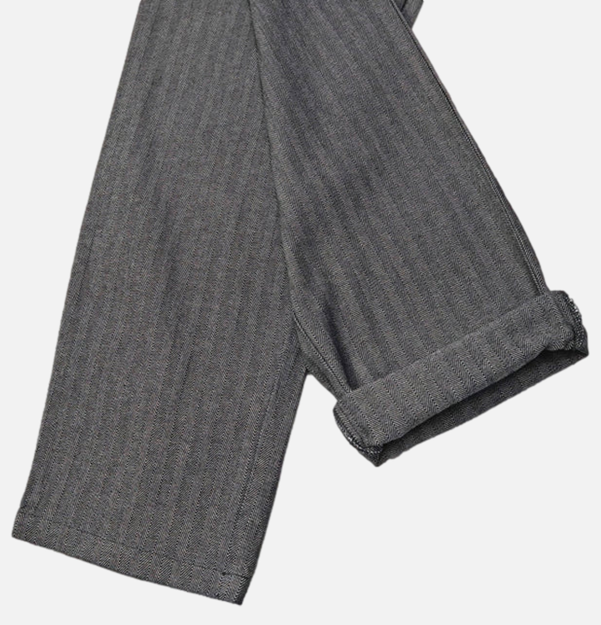 Cookman Chef Pants Semiwide Herringbone Denim Noir