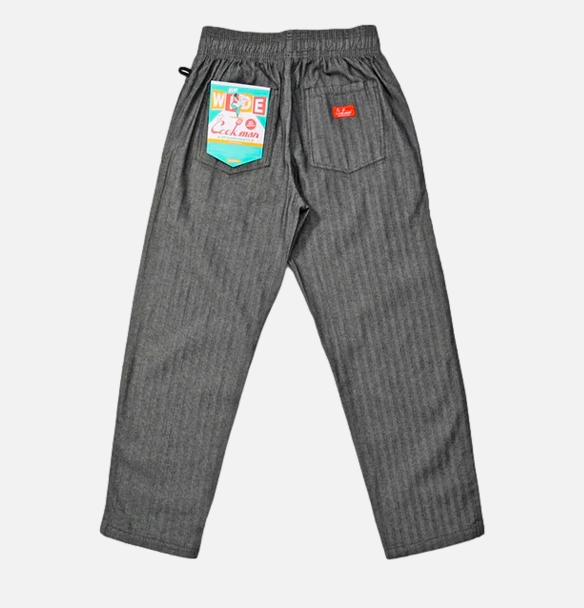 Cookman Chef Pants Semiwide Herringbone Denim Noir