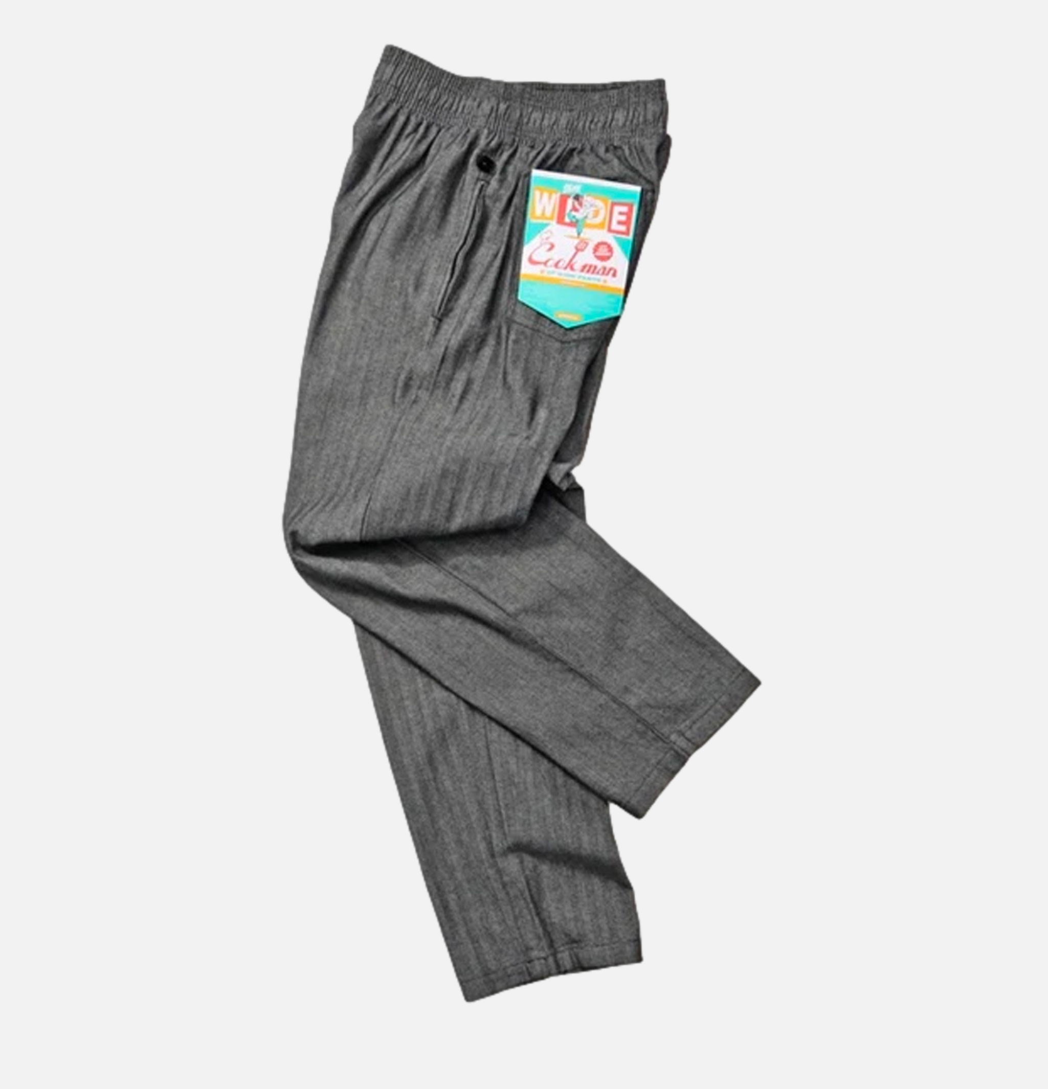 Cookman Chef Pants Semiwide Herringbone Denim Black