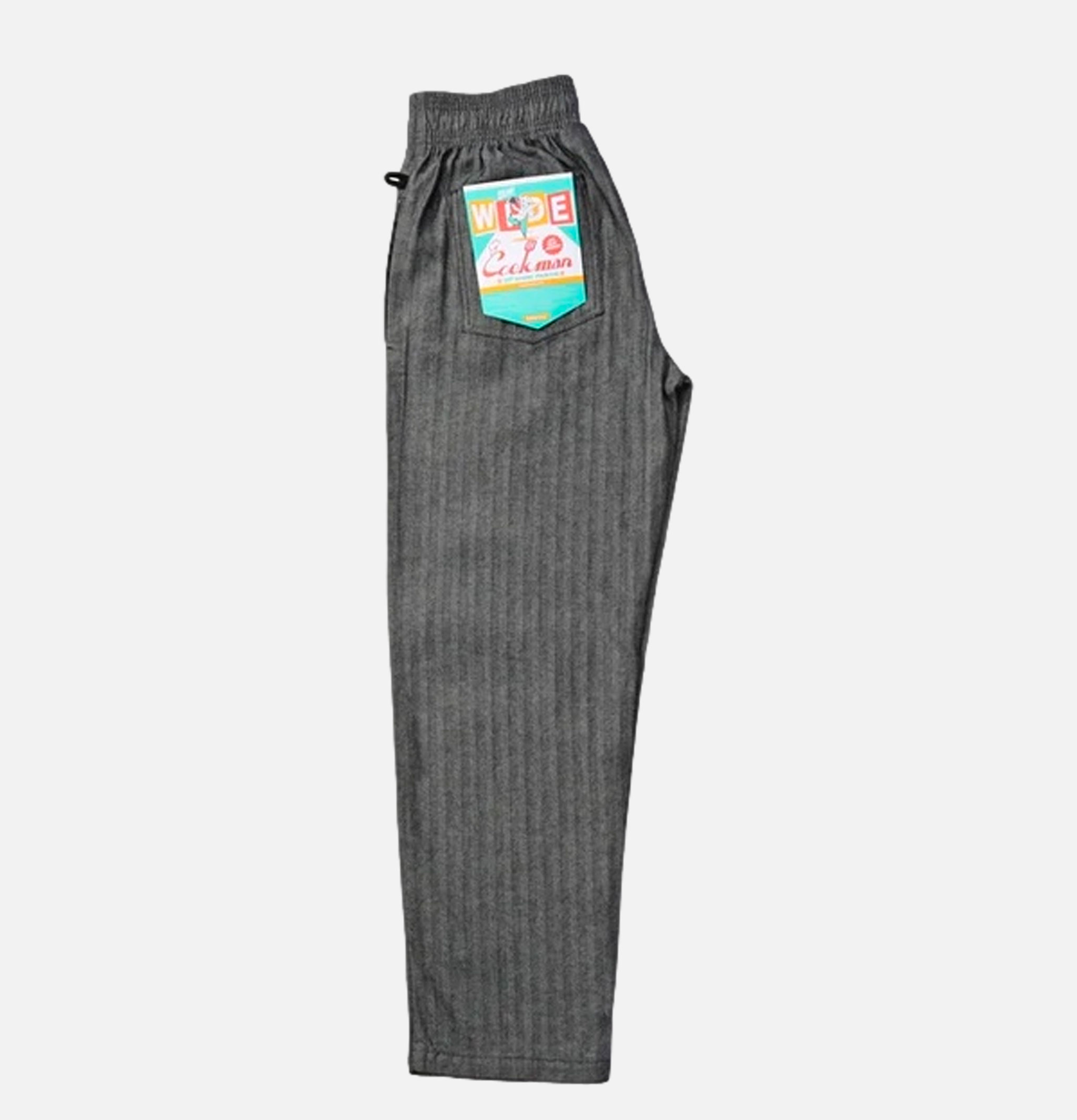 Cookman Chef Pants Semiwide Herringbone Denim Noir