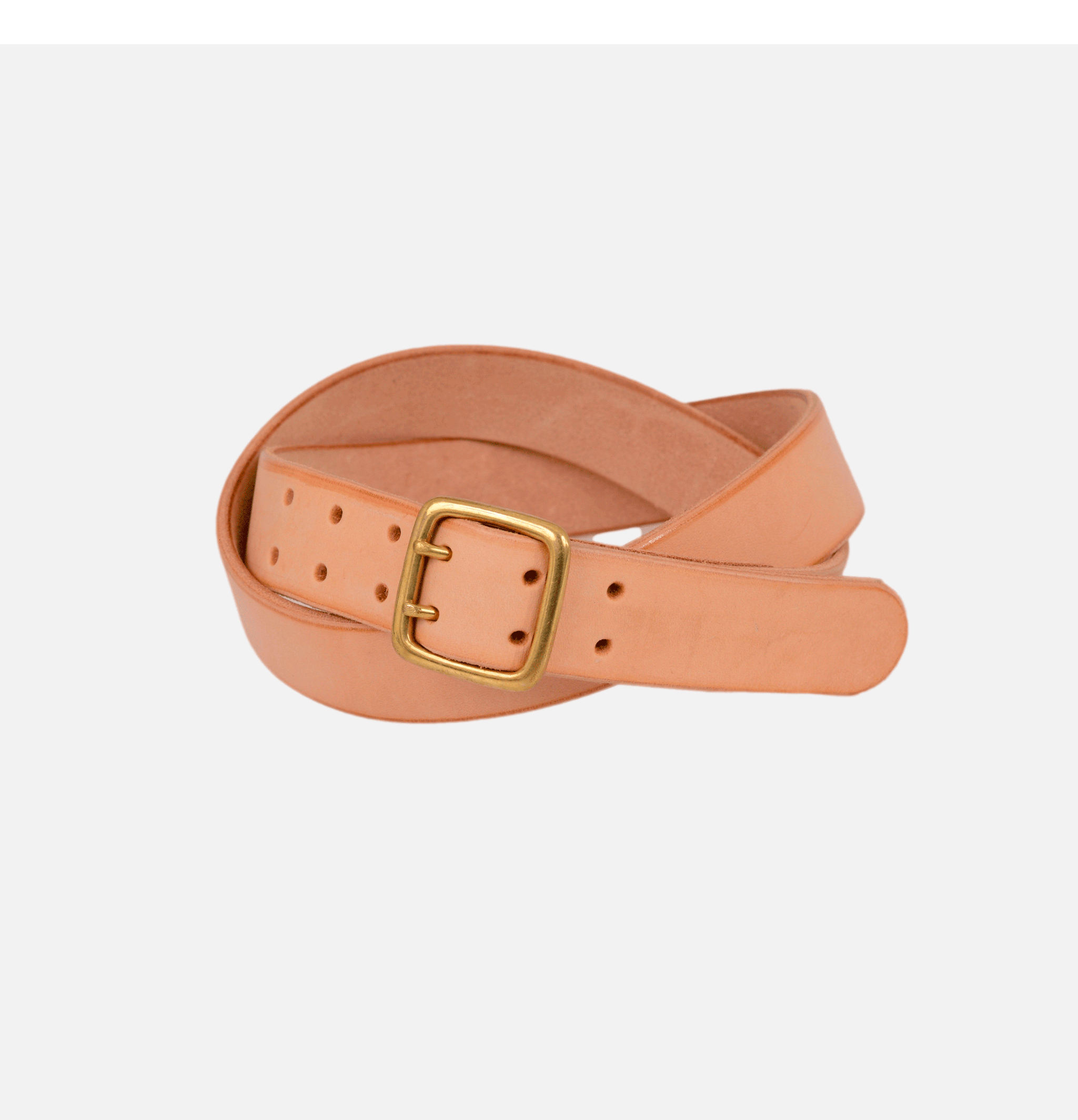 Biff Two Tong Leather Belt Natural