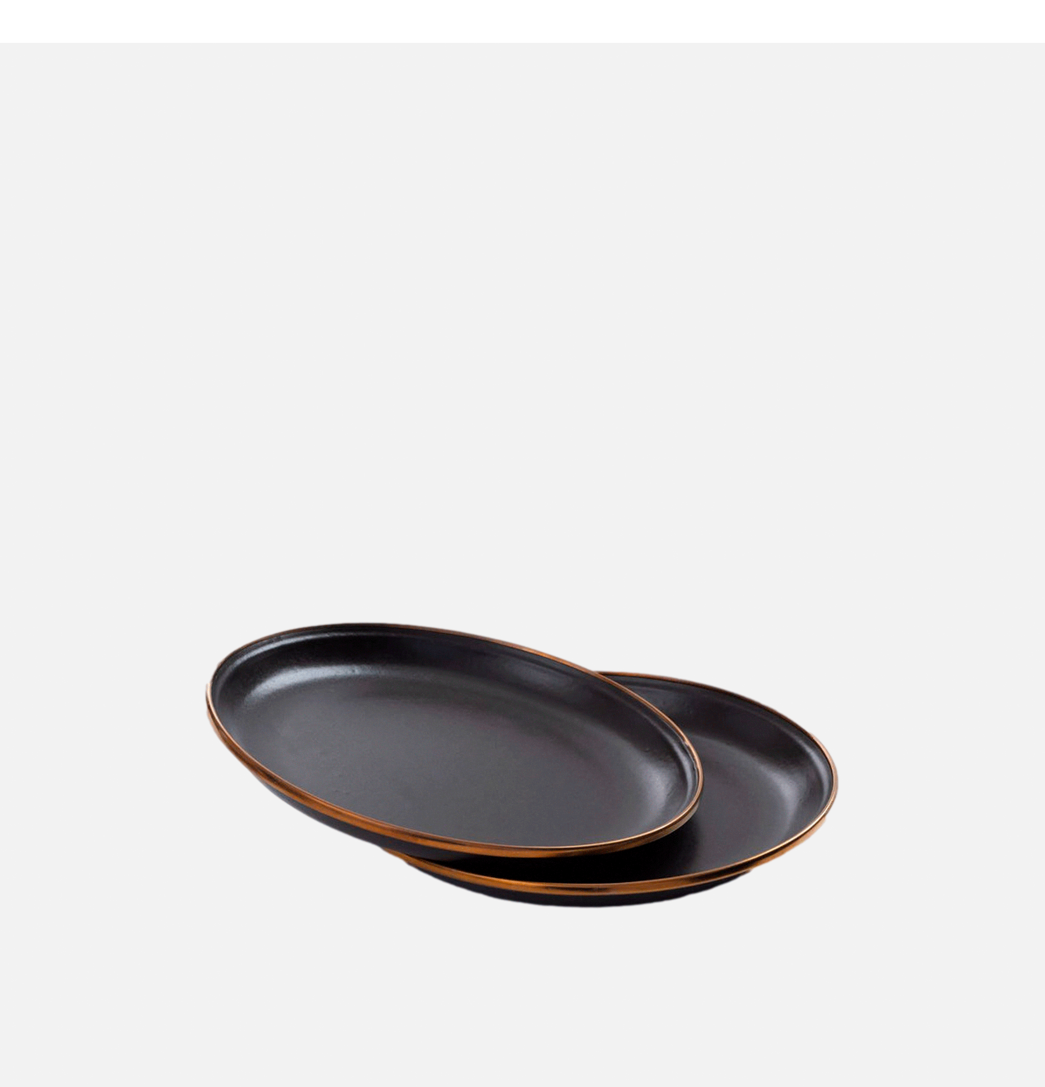 Barebones Living Small Enamel Plate Set x 2 Charcoal.