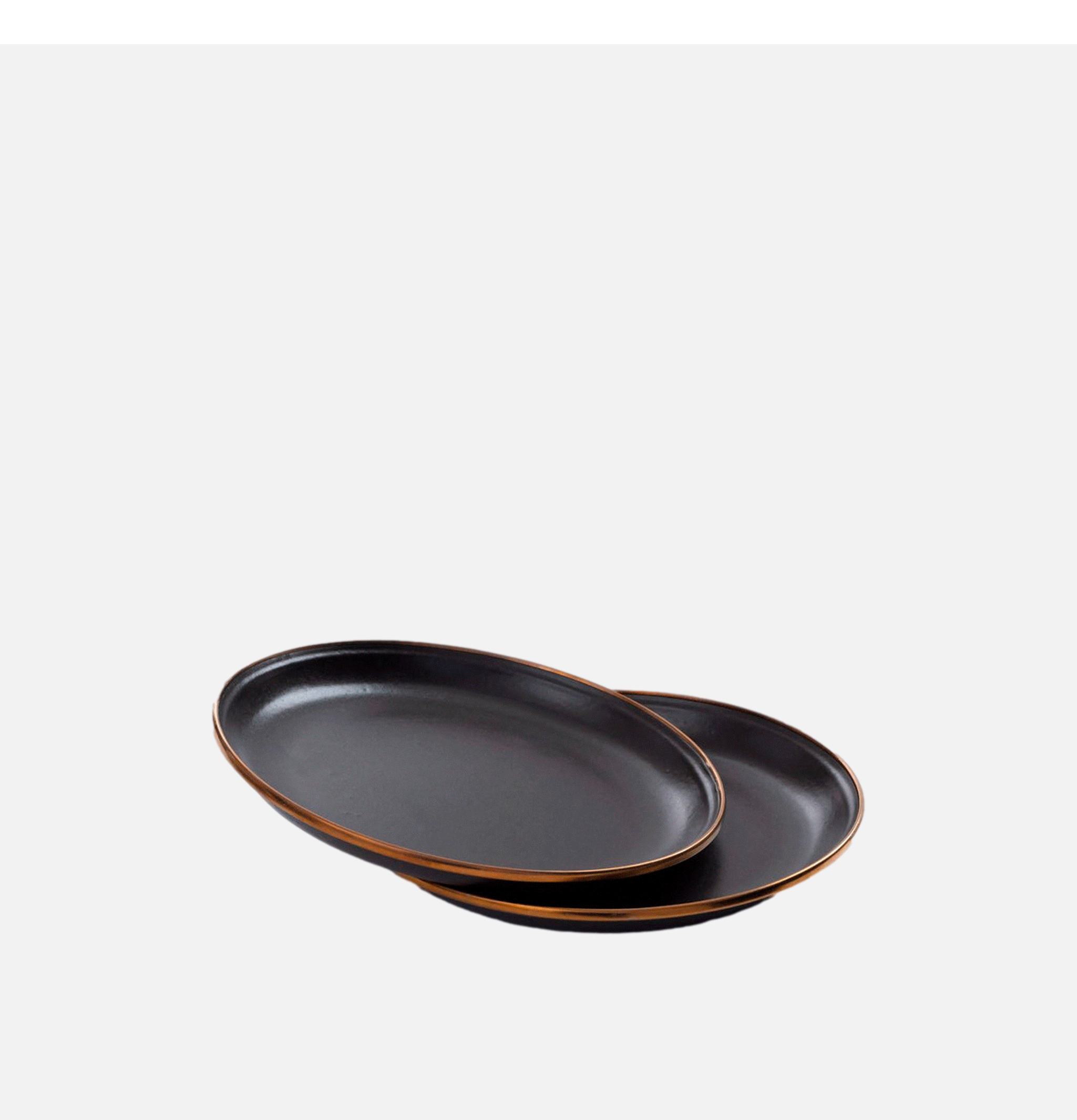 Barebones Living Enamel Plate Set x 2 Charcoal.