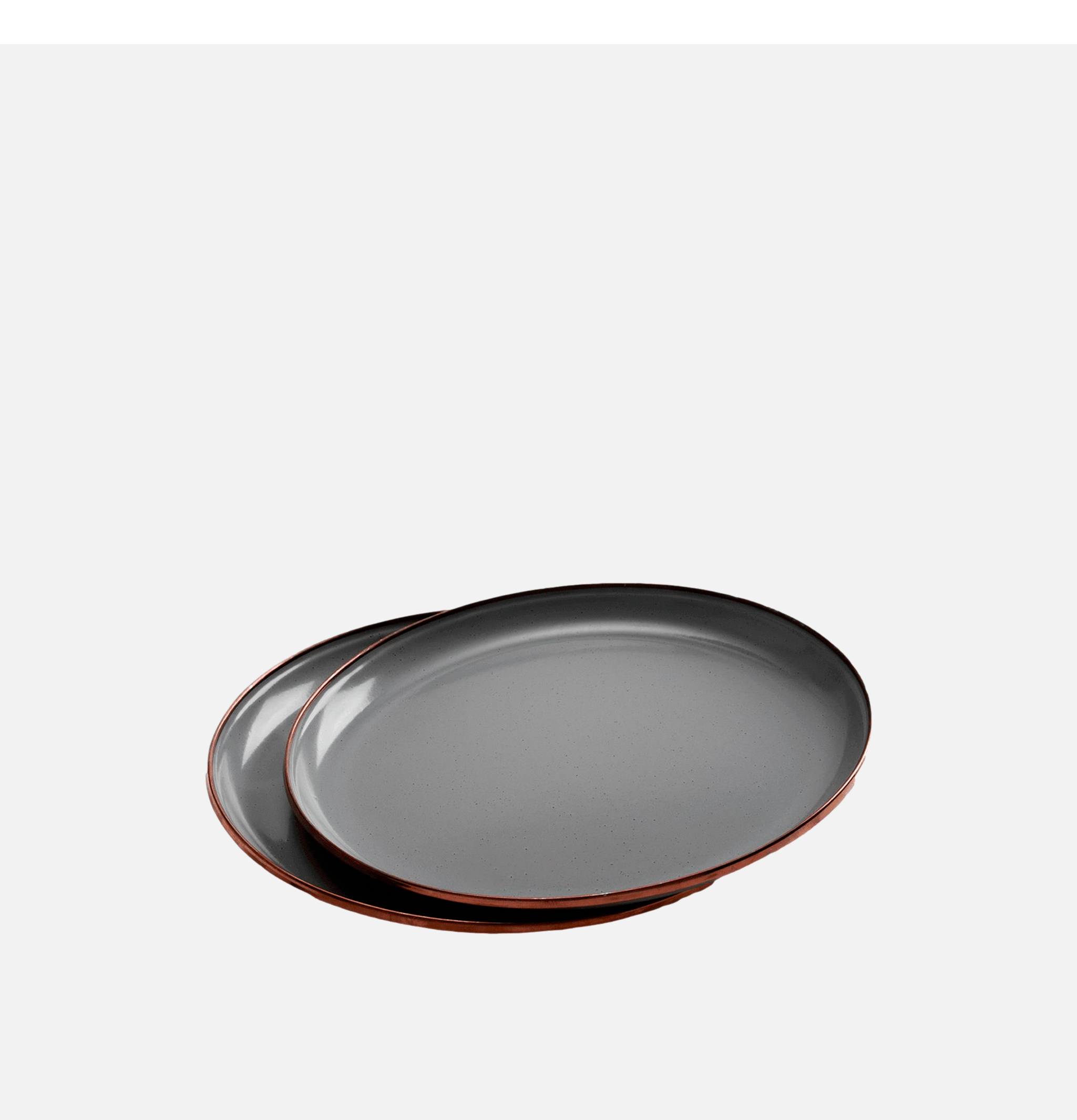 Barebones Living Small Enamel Plate Set x 2 Grey.