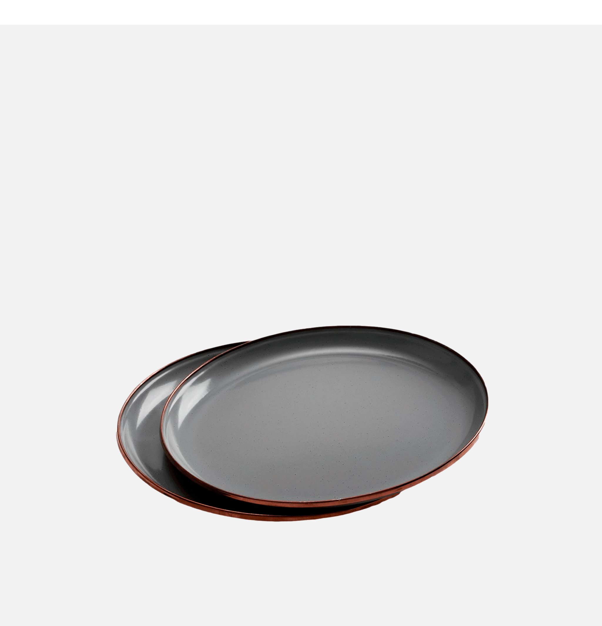 Barebones Living Enamel Plate Set x 2 Grey.