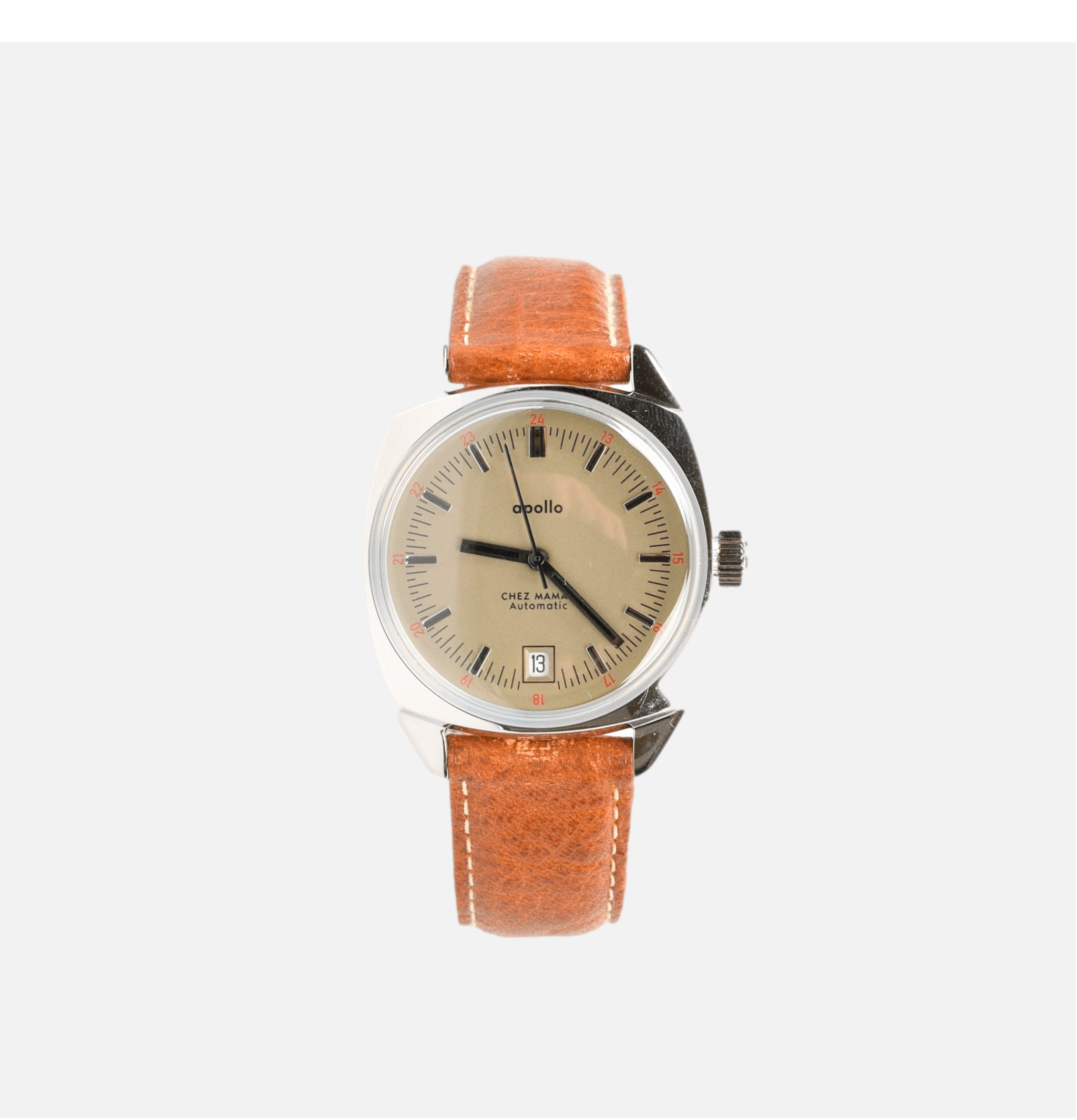 Chez MAMAN Apollo Silver Khaki Watch