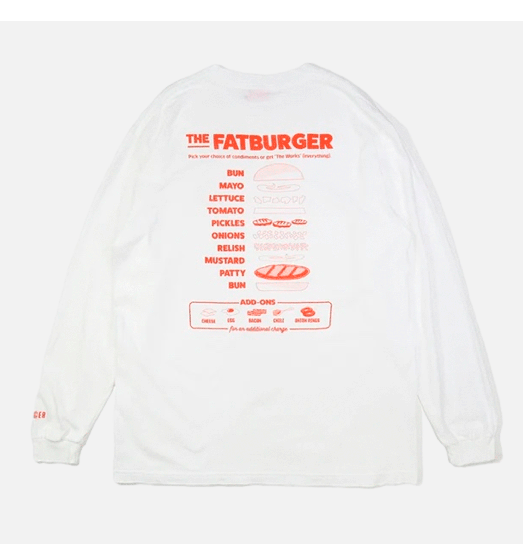 Fatburger x Cookman Collaboration T-Shirt - FAT Topping Menu Blanc