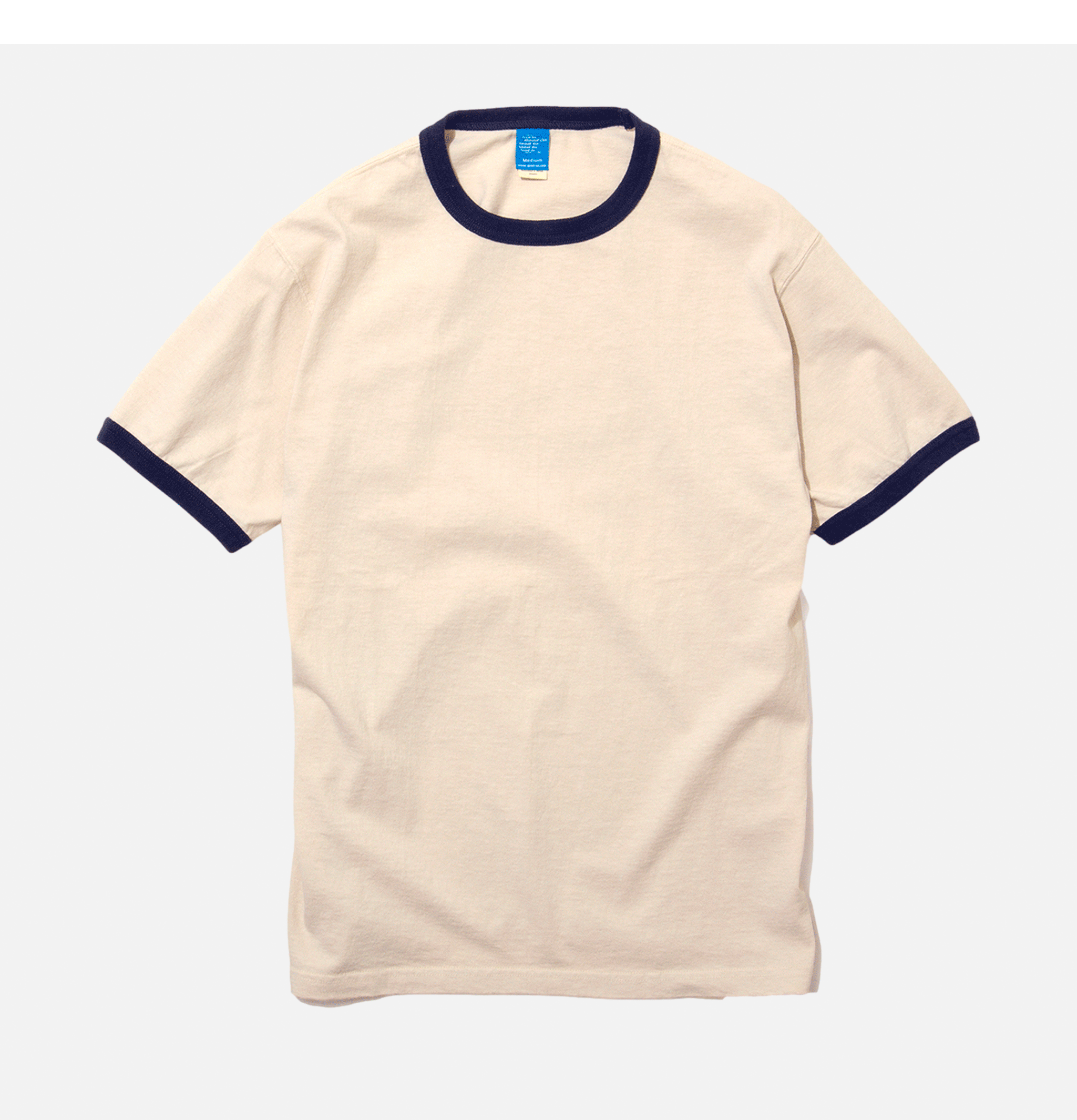 Ringer Tee Natural Navy