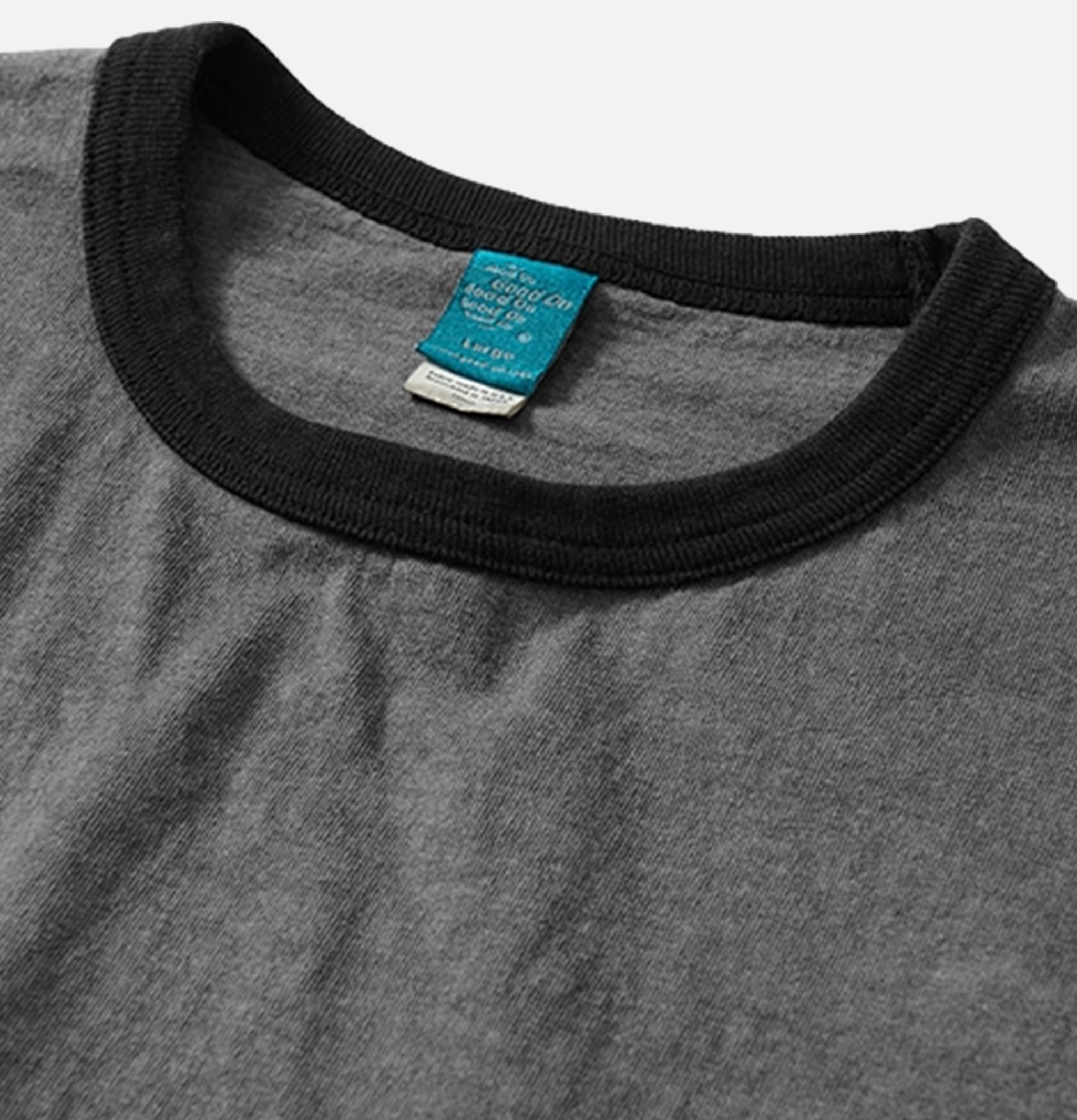 Good On Black S/s Ringer Tee Gray