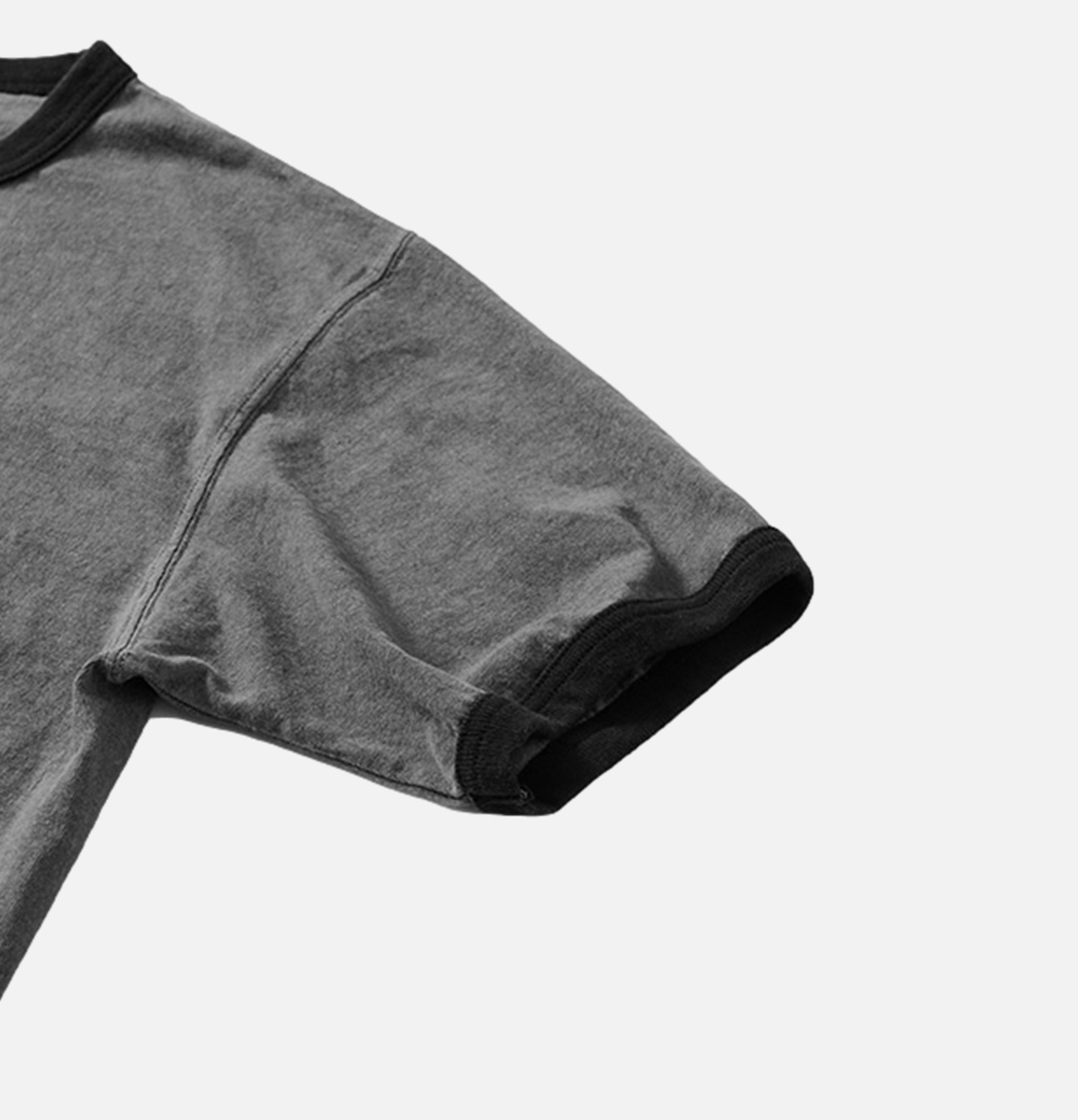 Good On Black S/s Ringer Tee Gray