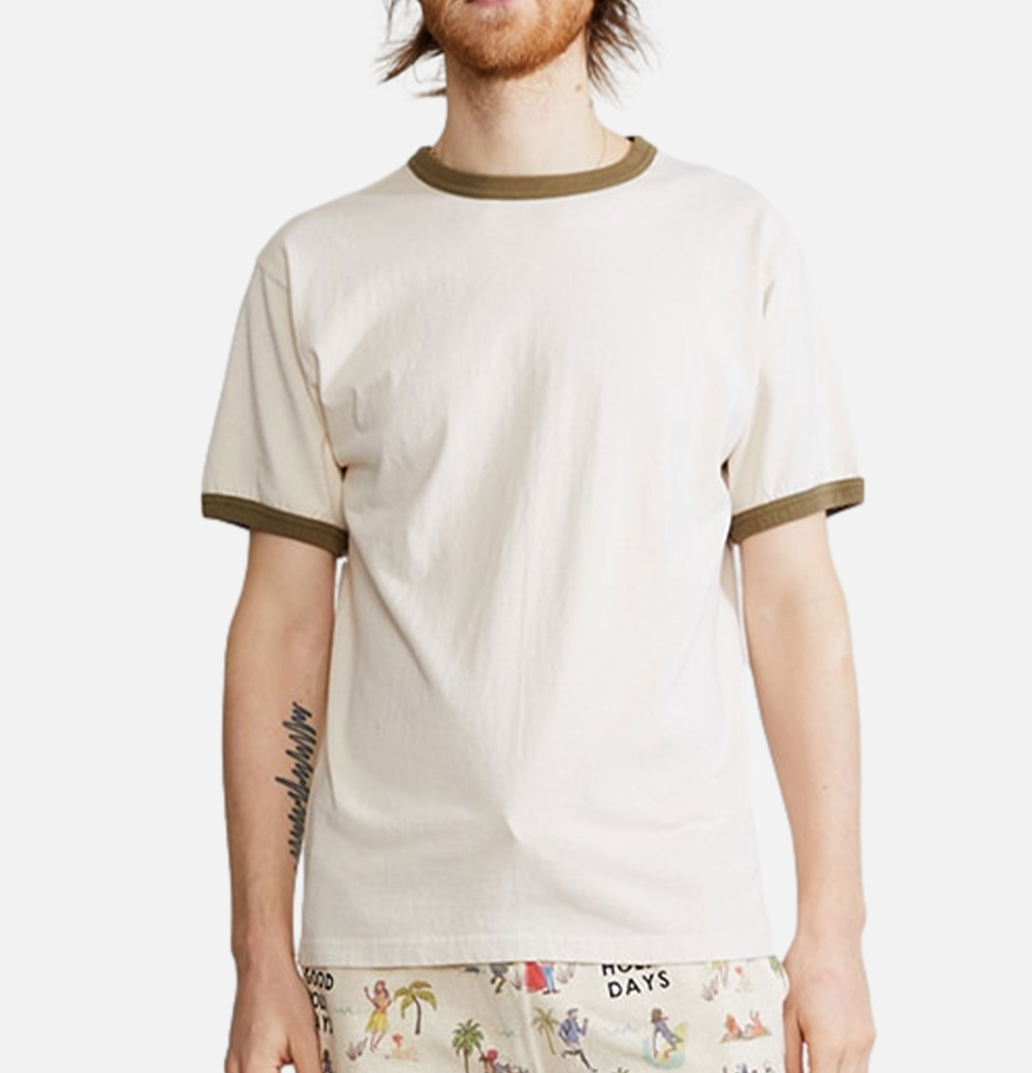 Good On S/s Ringer Tee Olive