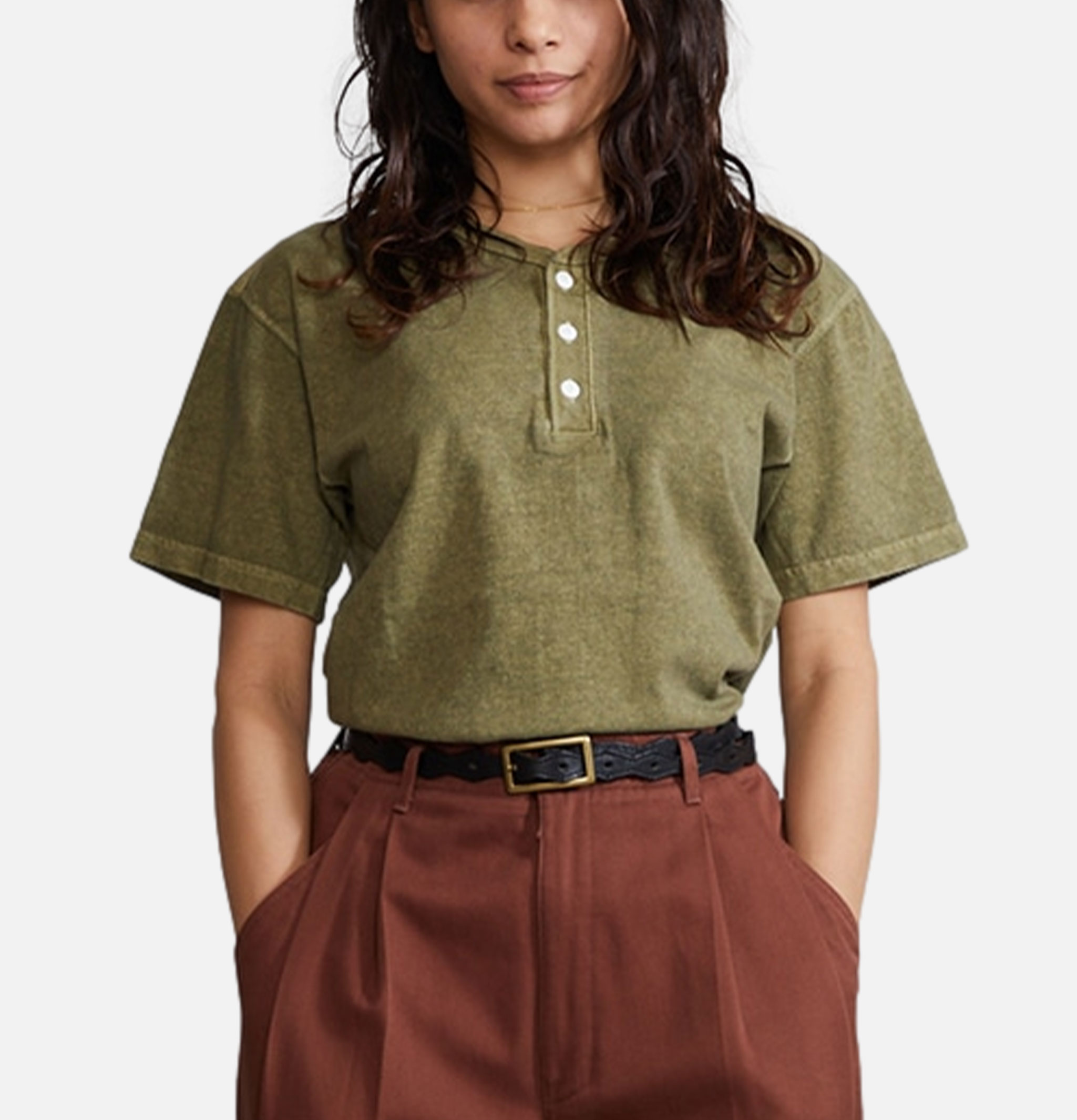 T-shirt Good On Japan Henley Sage