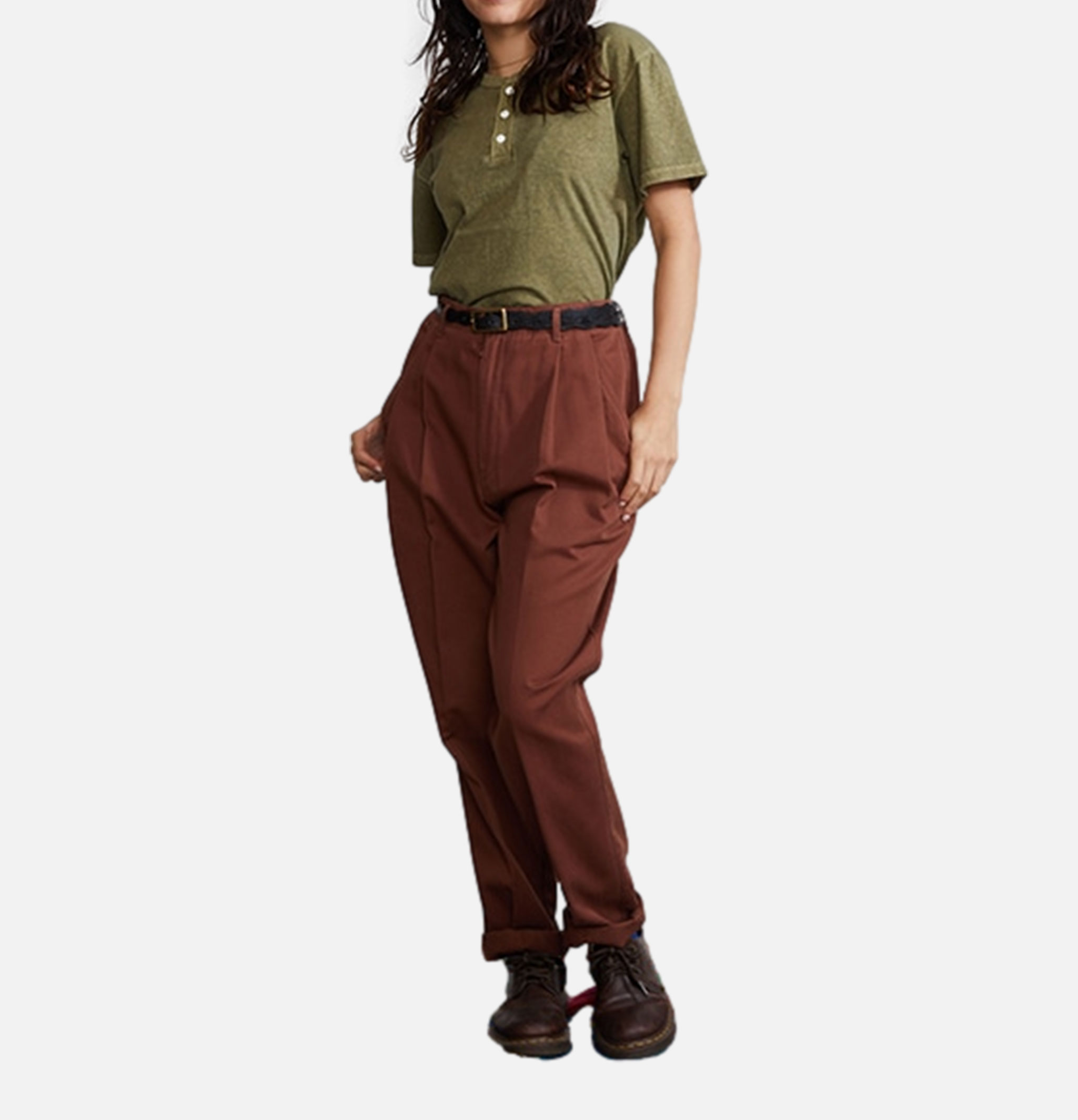 T-shirt Good On Japan Henley Sage