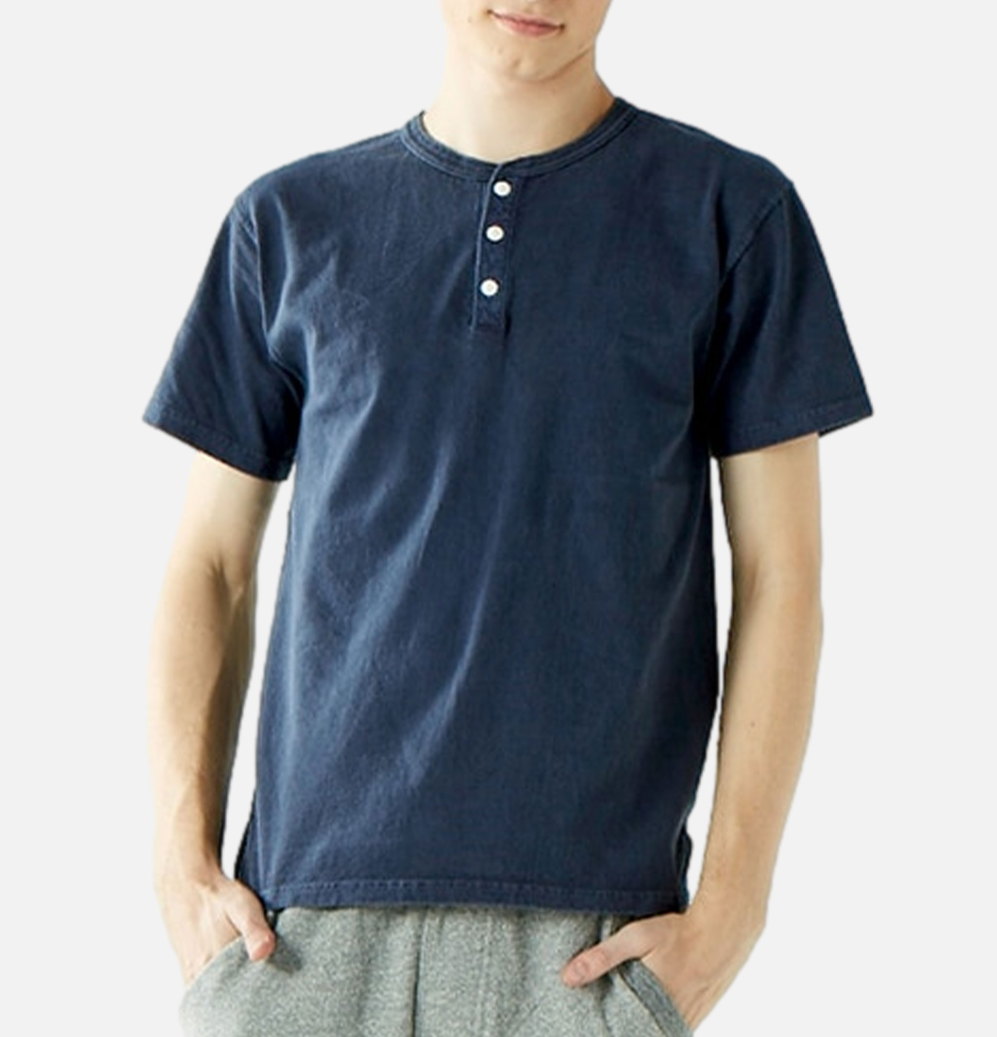T-shirt Good On Japan Henley Navy