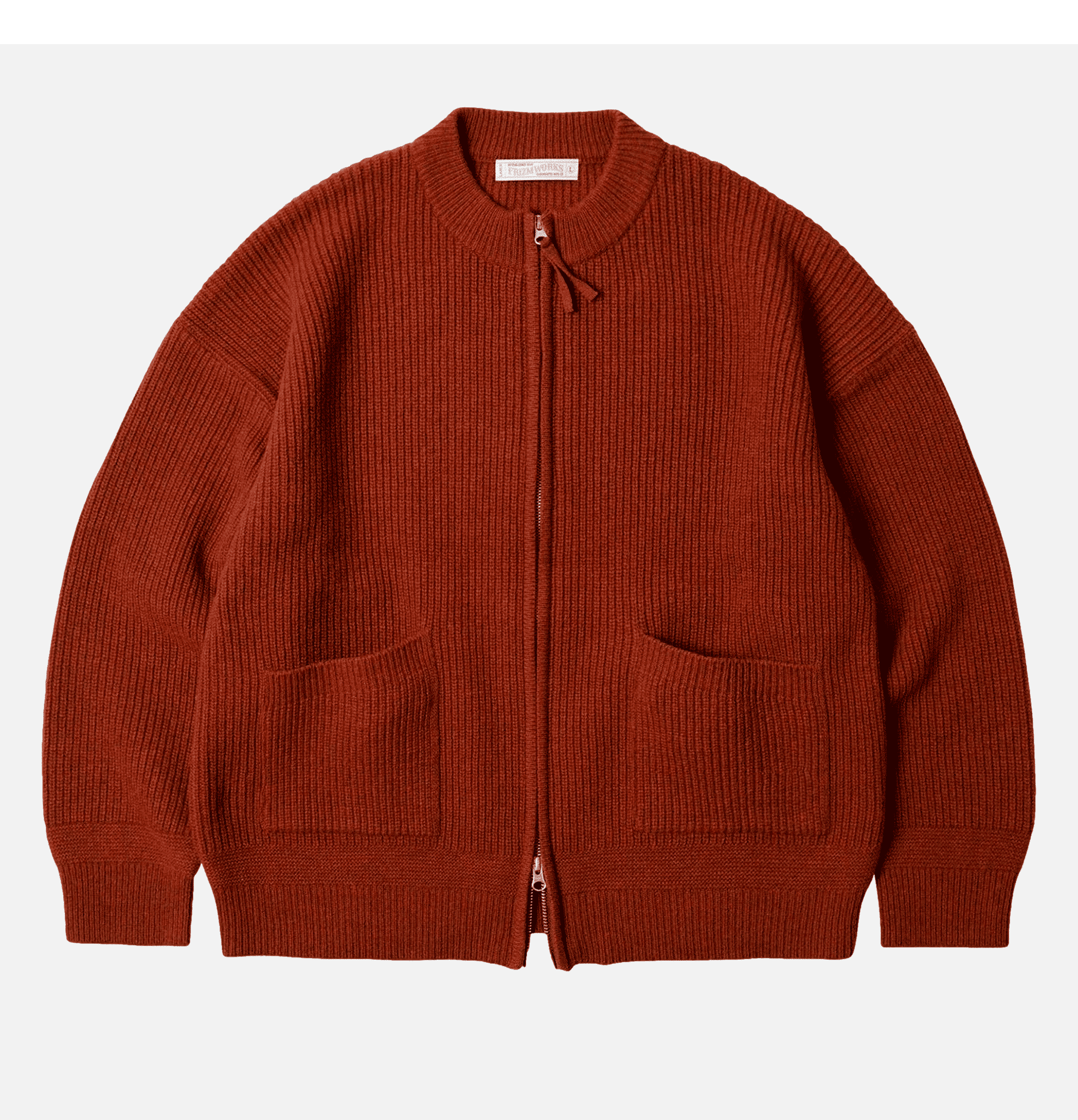Frizmworks - Wool Deck Zip Cardigan Brick