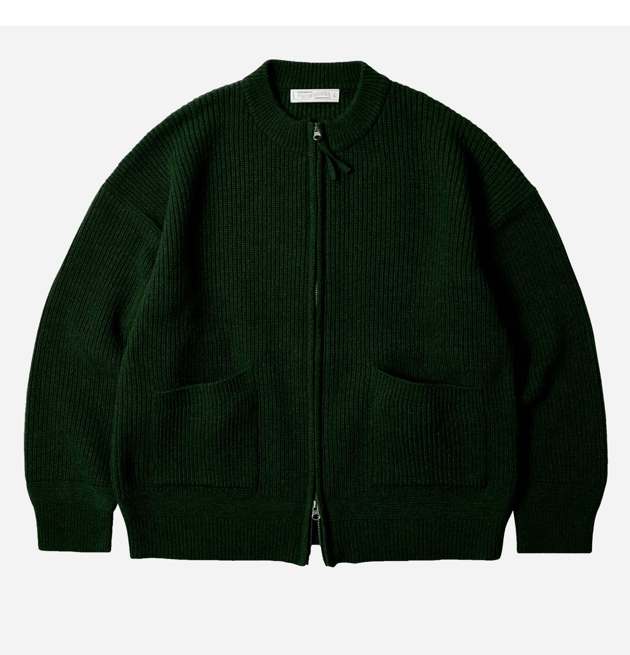 Frizmworks – Wool Deck Zip Cardigan Forest Green