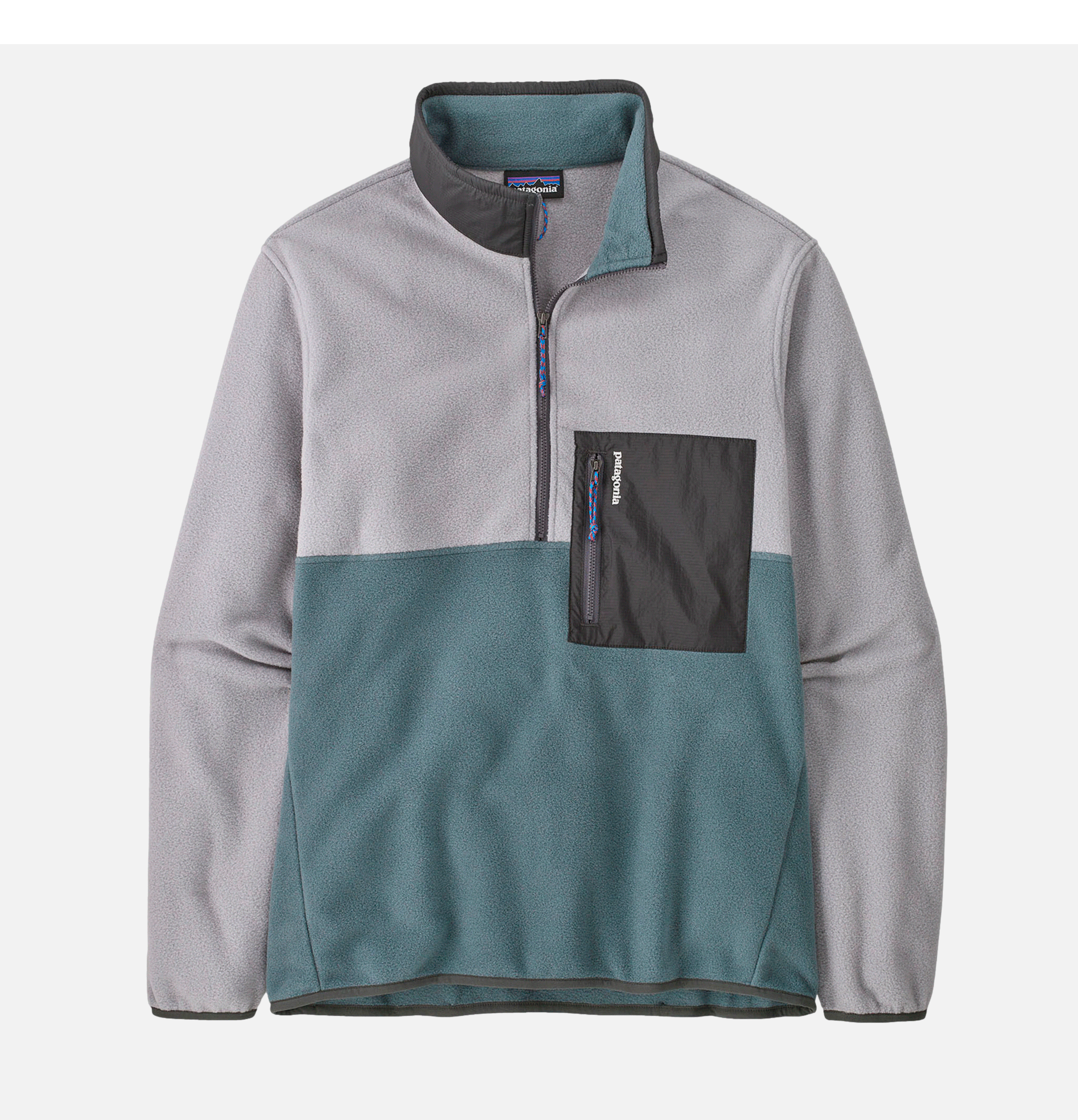 Patagonia Microdini 1/2 Zip Fleece Pullover New Green, Salt Grey