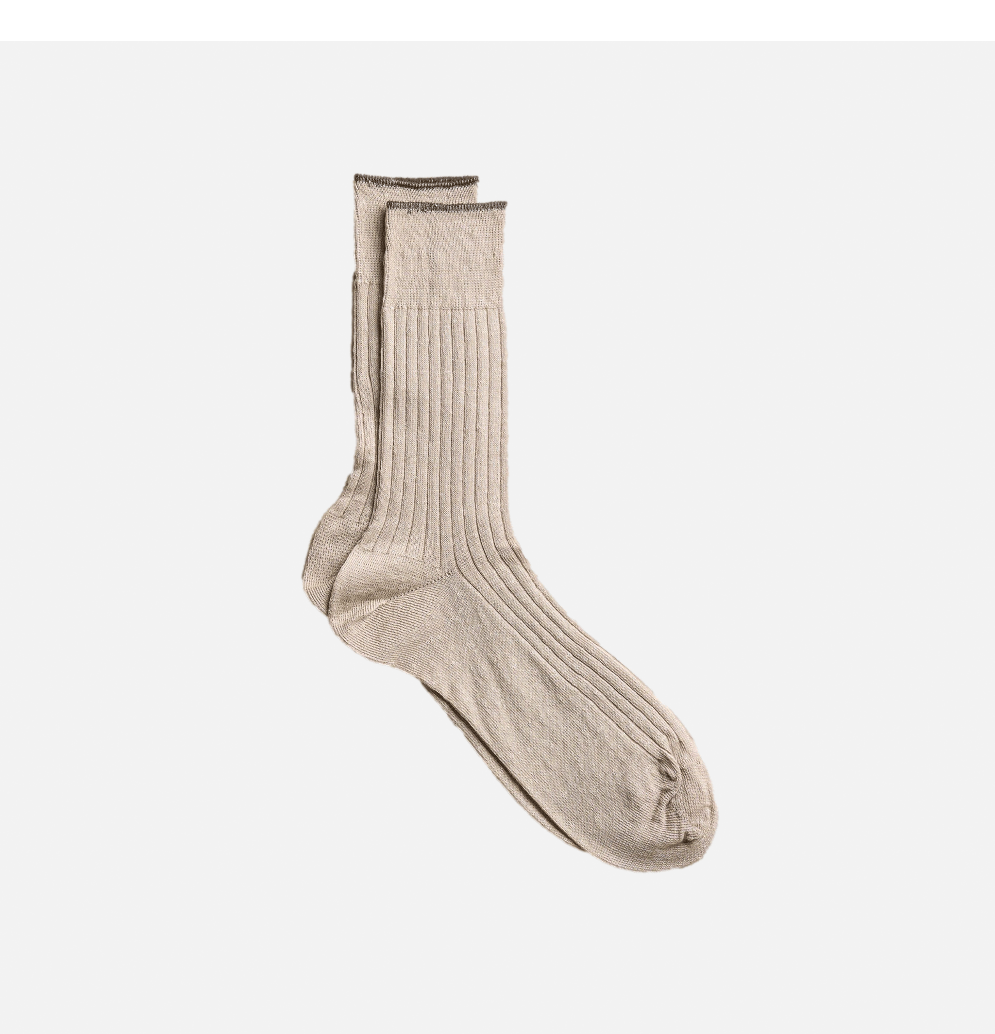 Yahae Socks Linen Ribbed Socks Grey