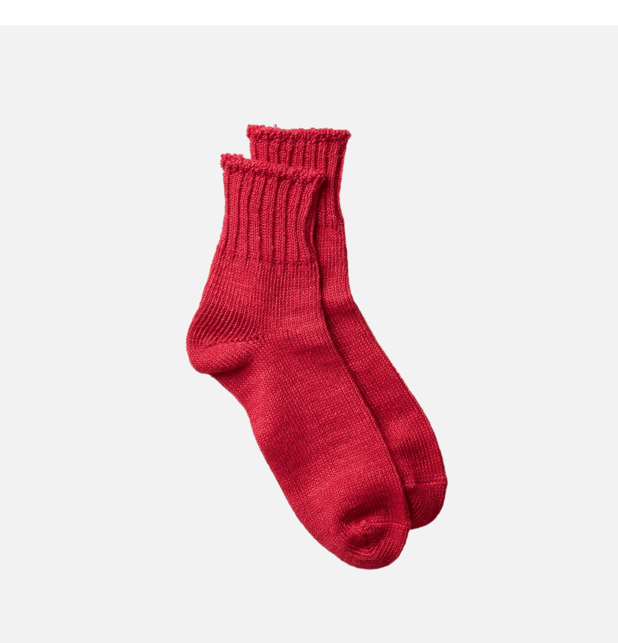 Yahae Socks Organic Cotton Linen Ankle Red