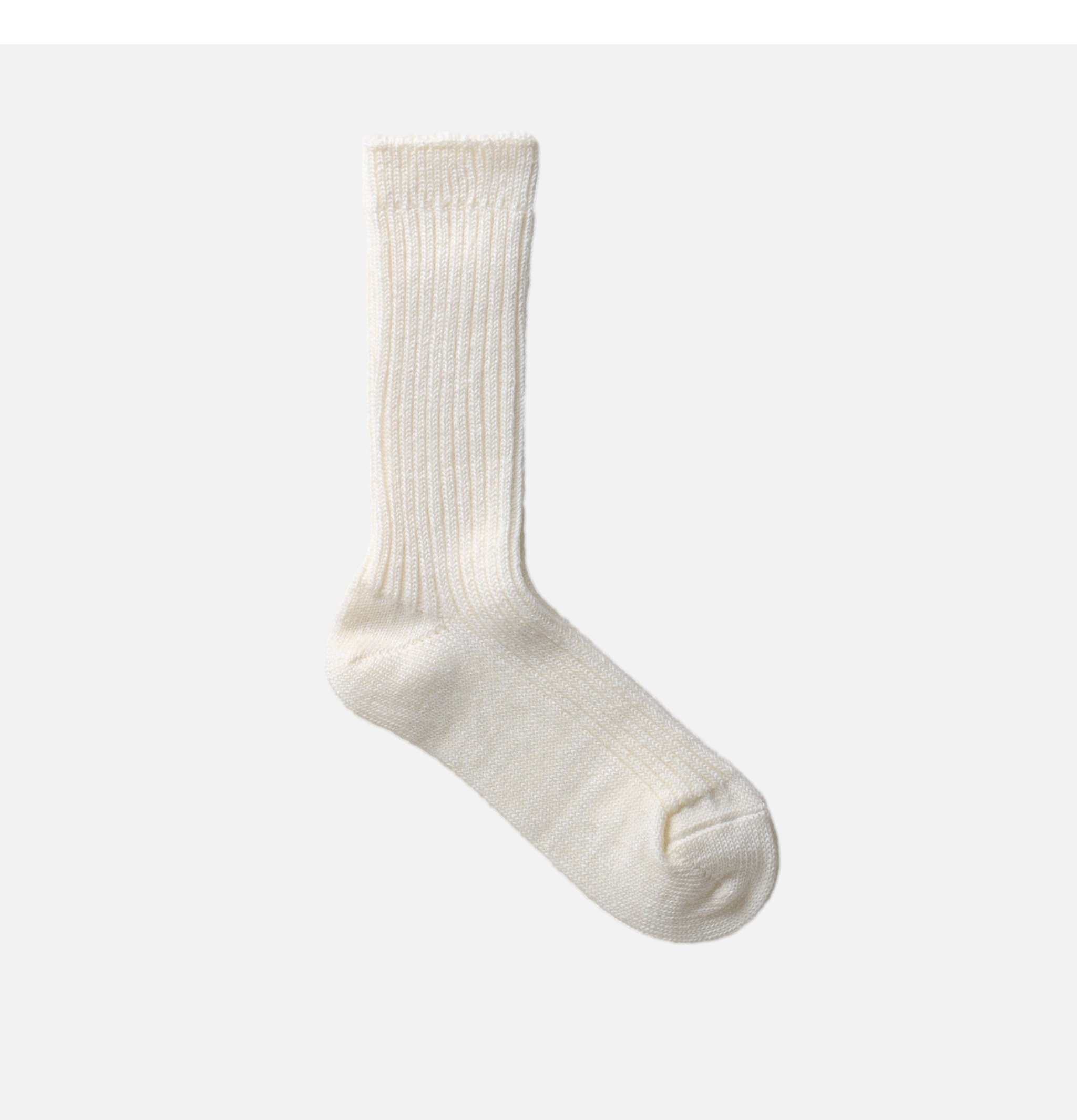 Yahae Chaussettes Wool Linen Ribbed Blanc