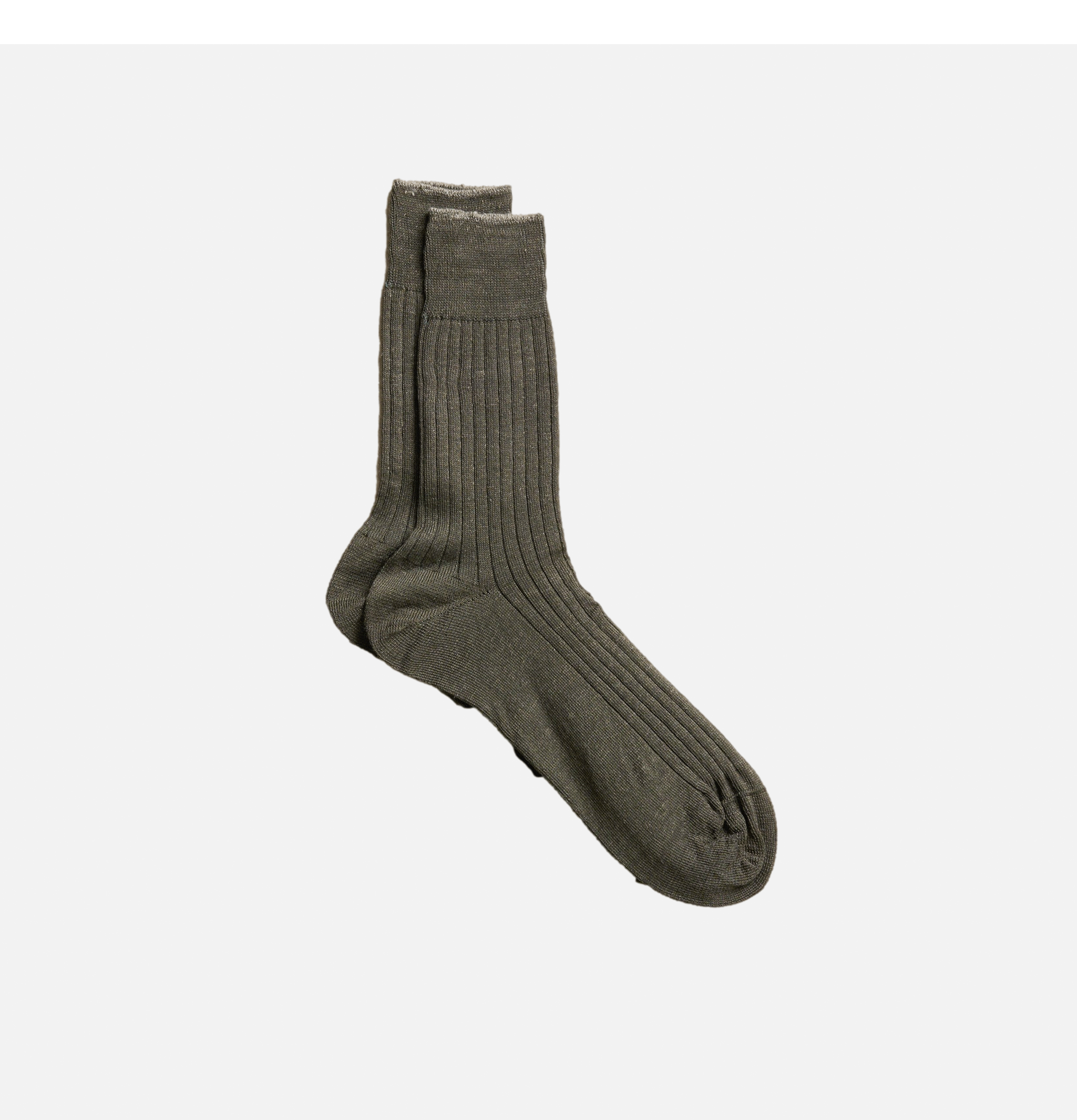 Yahae Linen Ribbed Socks Khaki