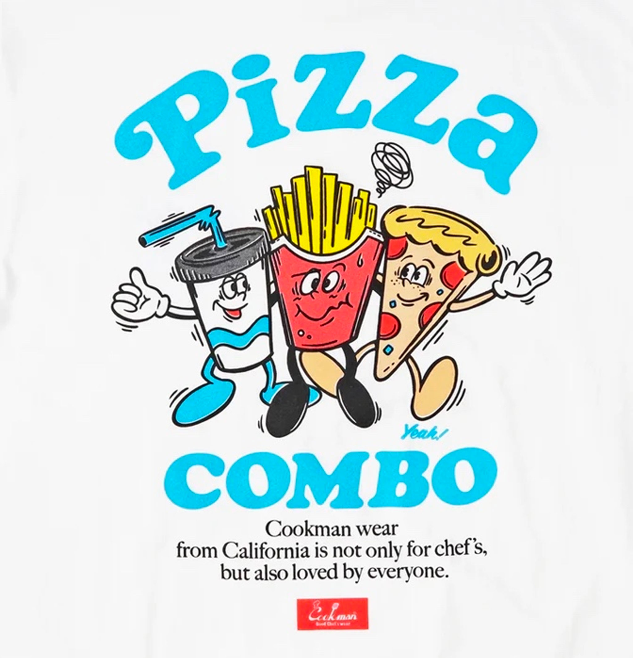 Cookman T-shirt Pizza Combo Blanc