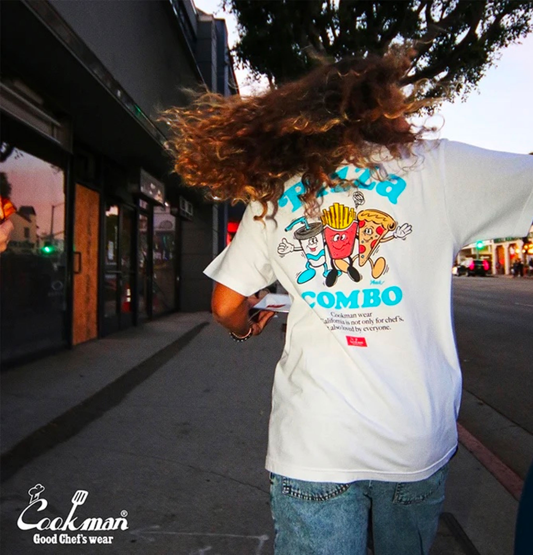 Cookman T-shirt Pizza Combo Blanc