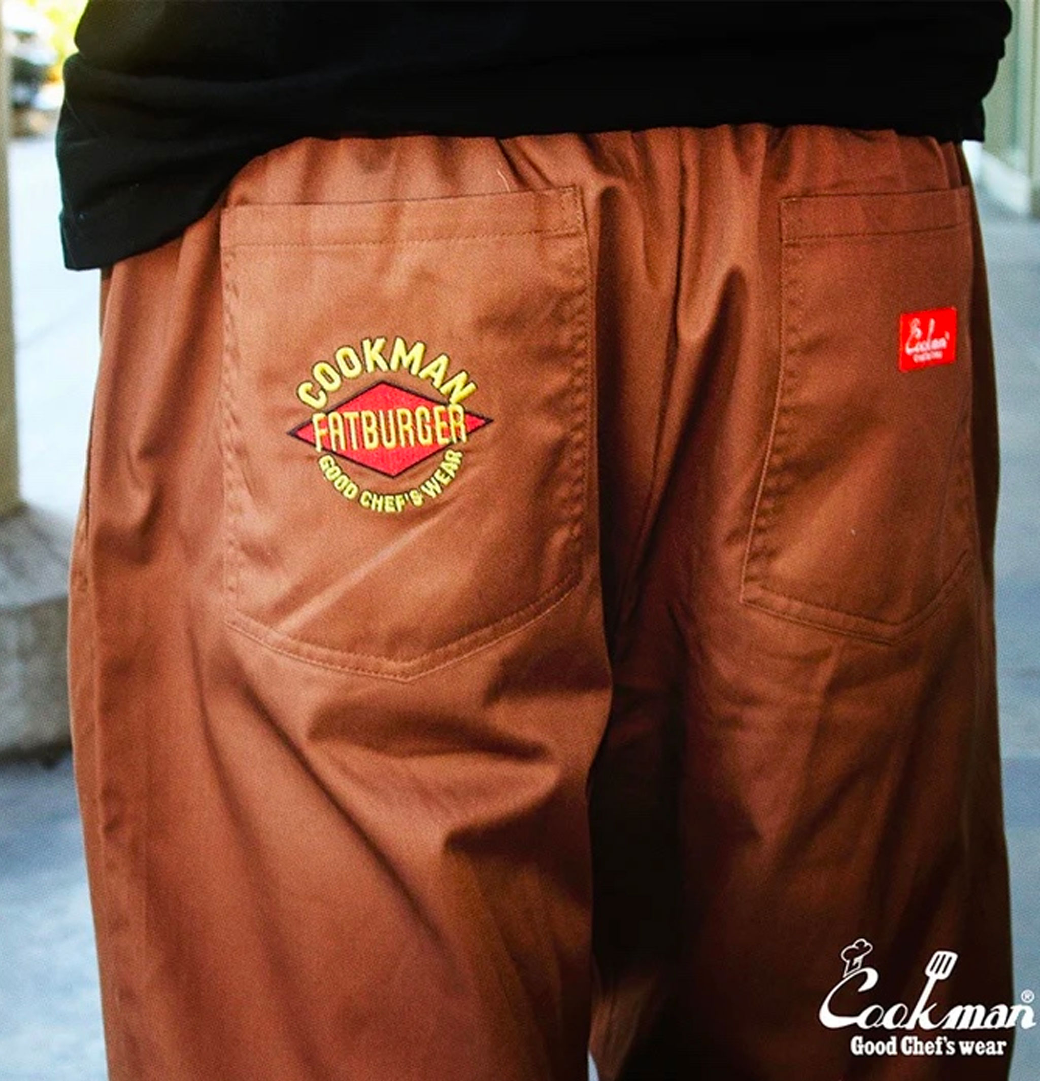 Cookman x Fatburger Chef Pants Semiwide Chocolate