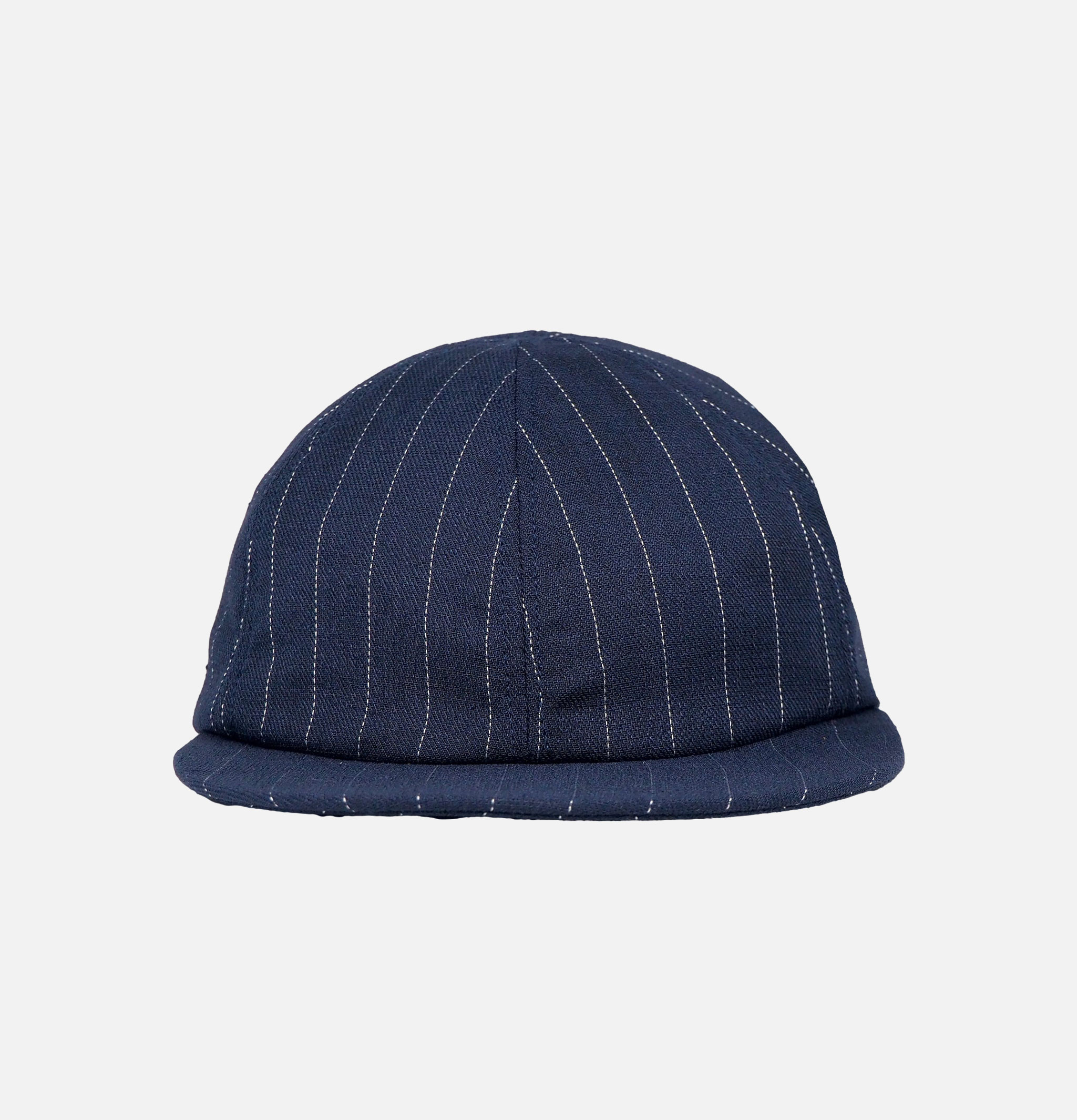 Found Feather Cap Cotton Linen 6 Panel Navy Stripes