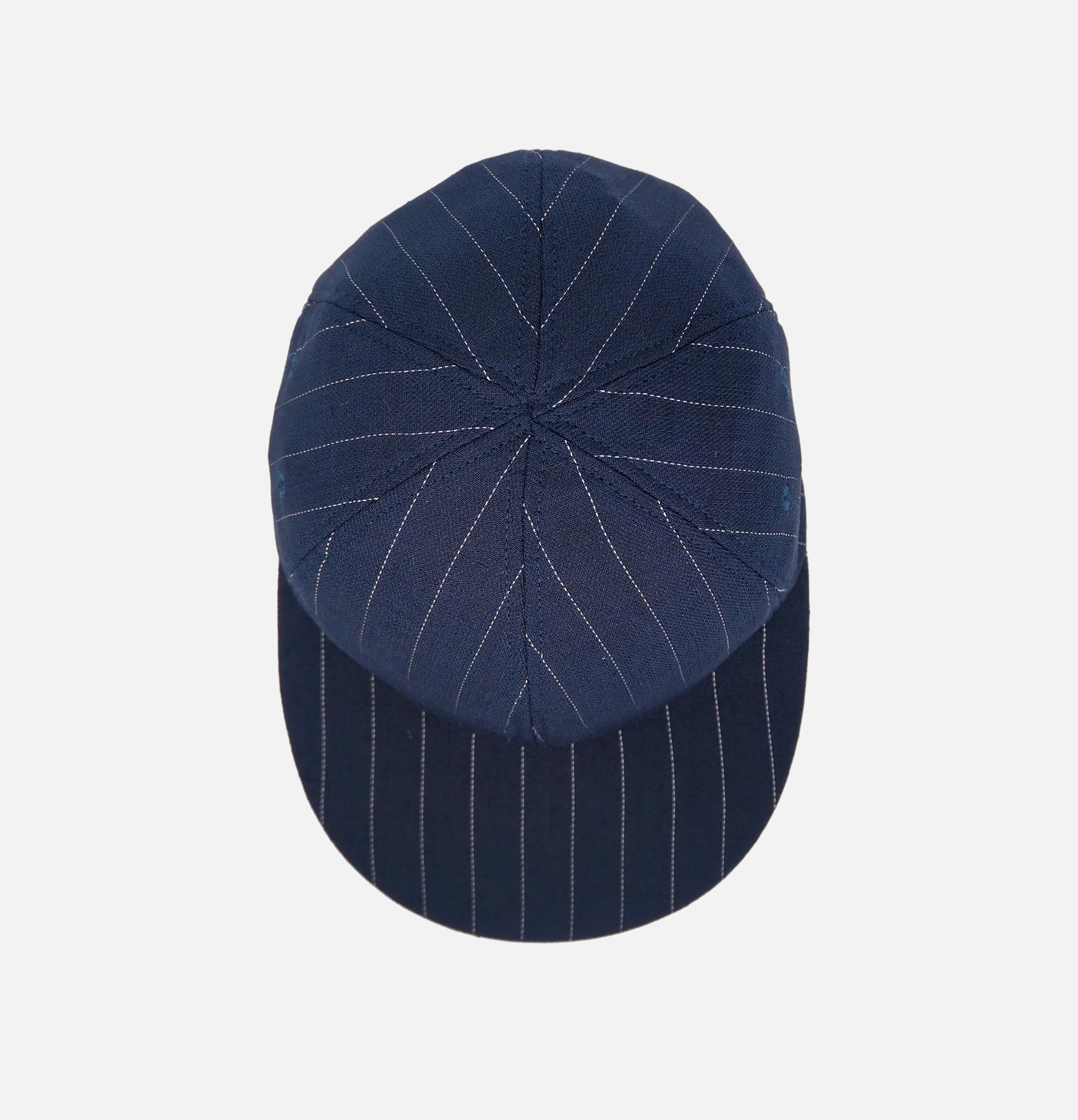 Found Feather Cap Cotton Linen 6 Panel Navy Stripes