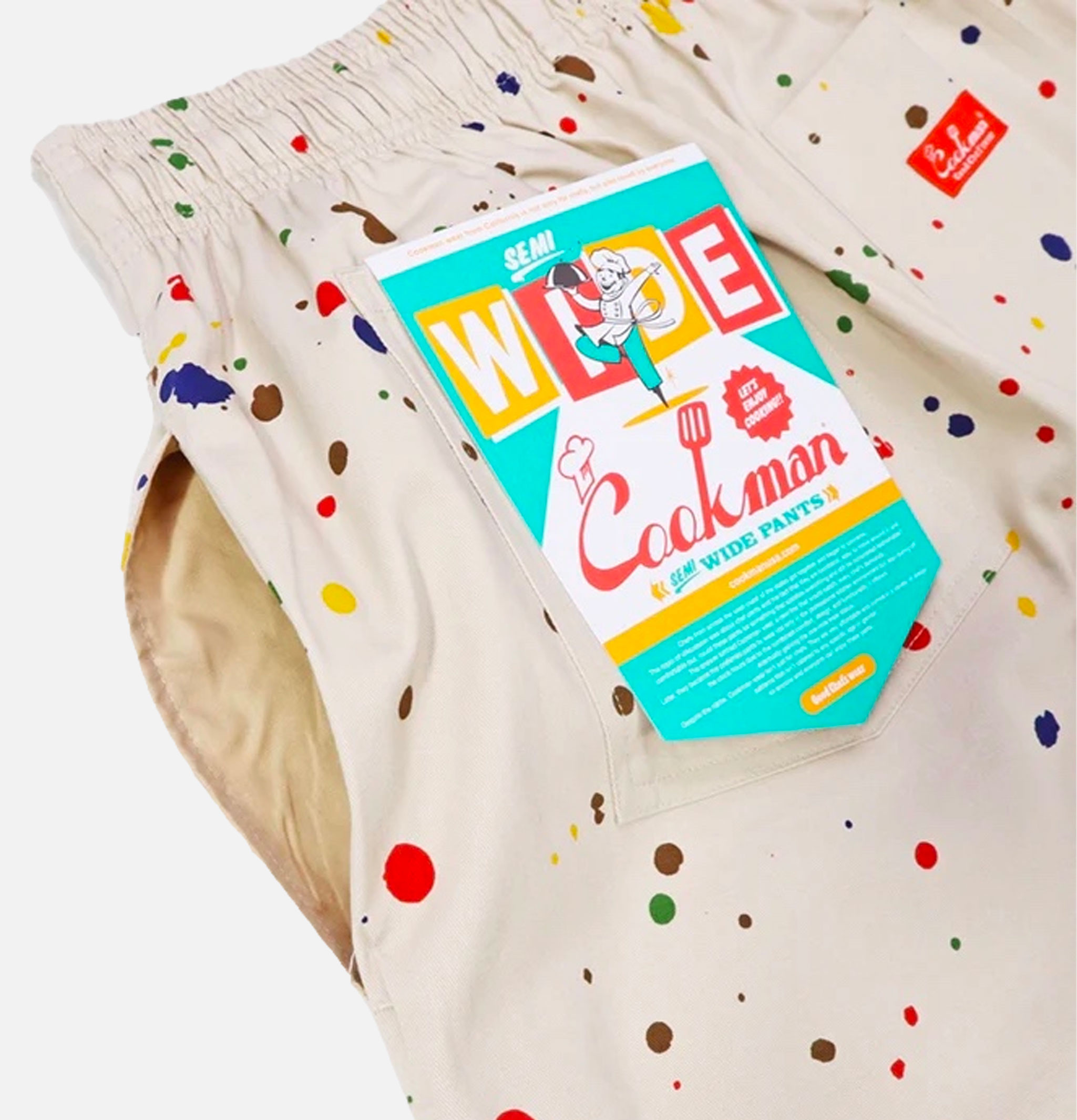 Cookman Chef Pants Semiwide Sauce Splash Beige
