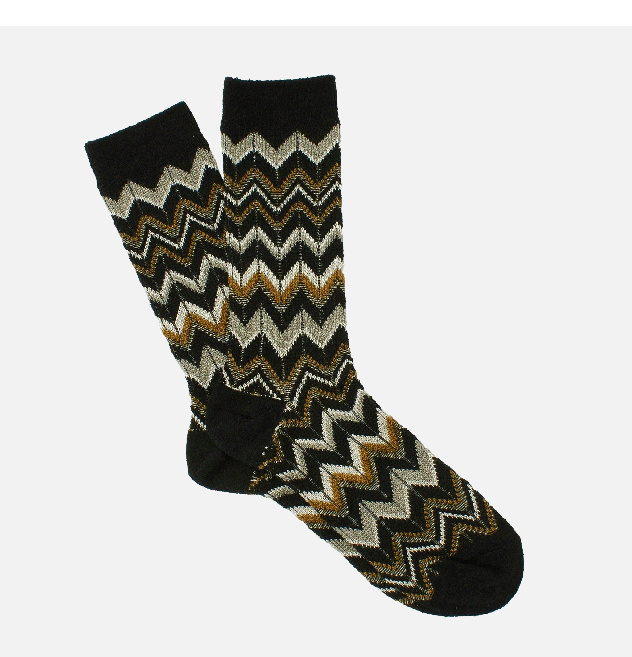 Anonymous Ism Chaussette Modern Herringbone Crew Noir
