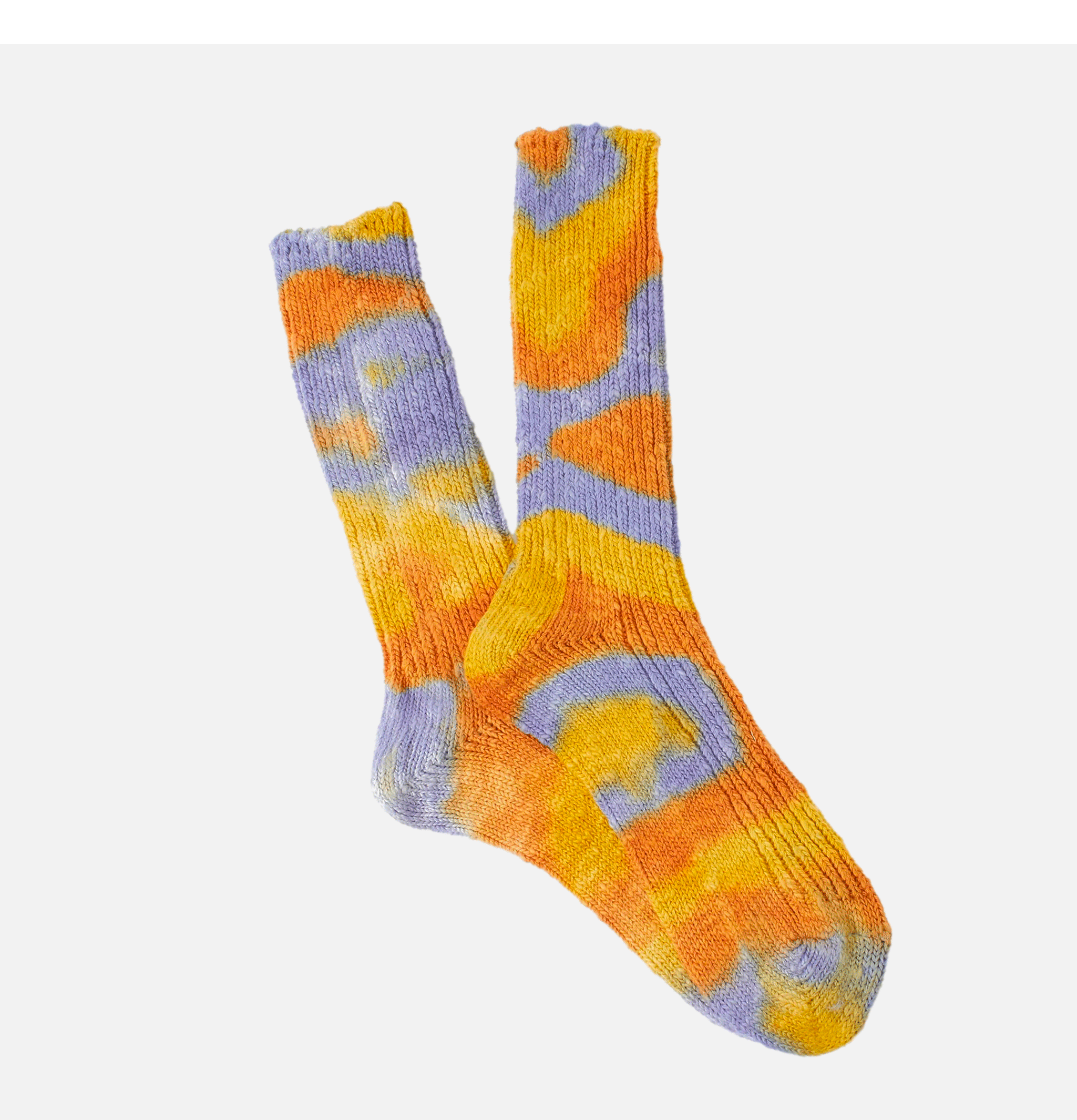 Anonymous Ism Chaussettes L/G Organic Cotton Dyed Crew Orange