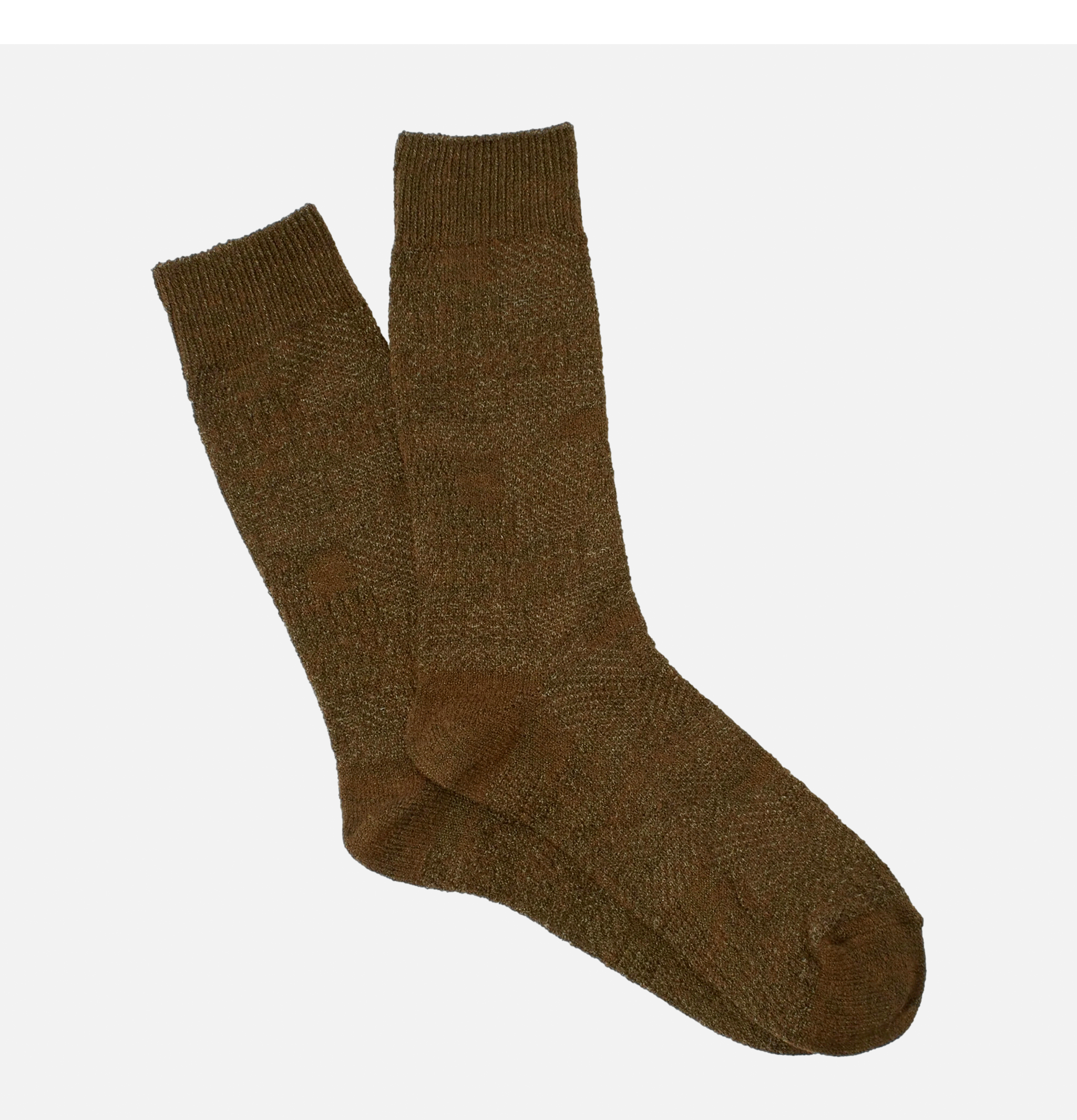 Anonymous Ism Chaussettes Sashiko Linen Crew Khaki