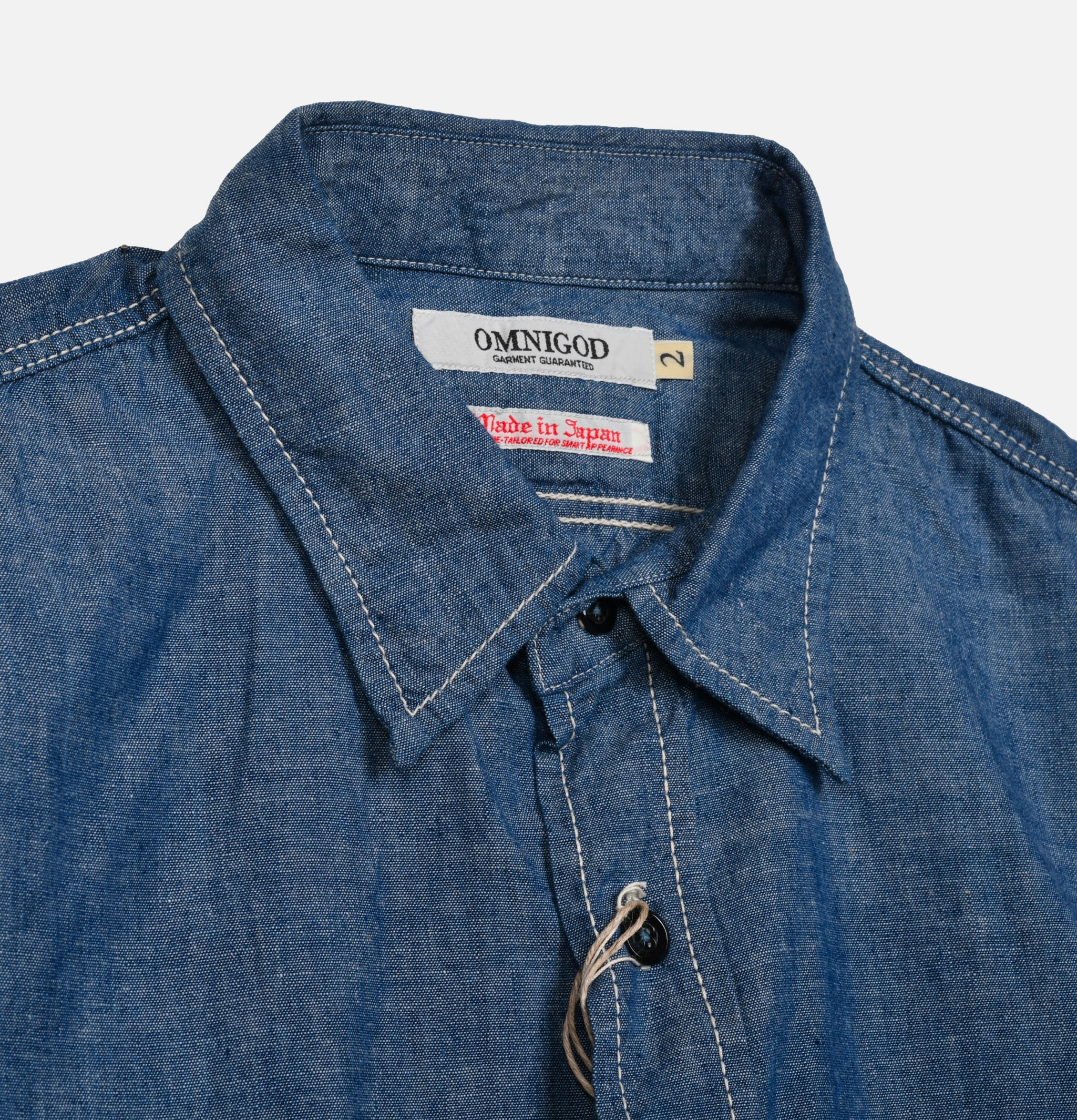 OMNIGOD Chambray Work Shirt Iii Indigo Blue