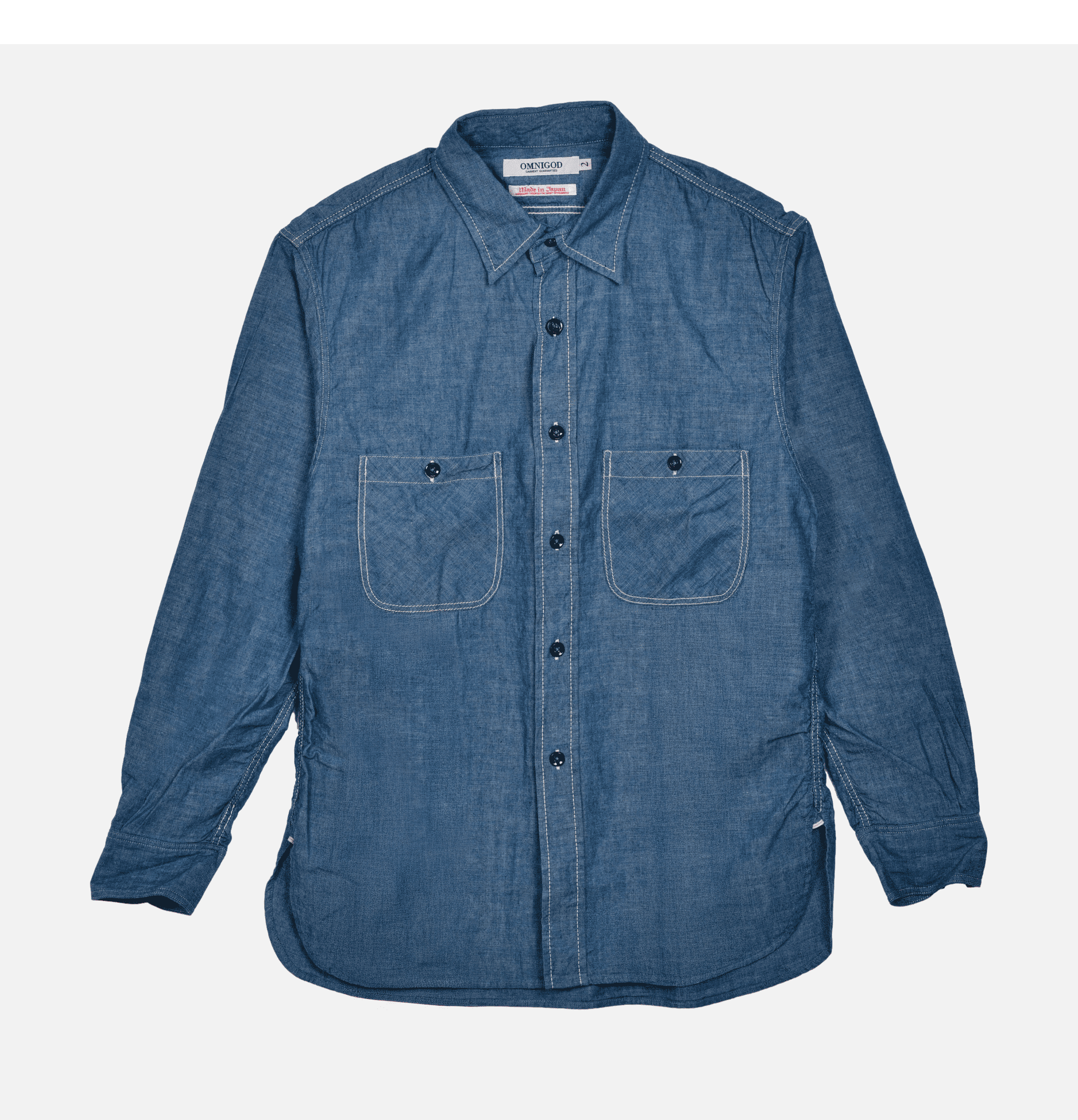 OMNIGOD Chambray Work Shirt Iii Indigo Blue