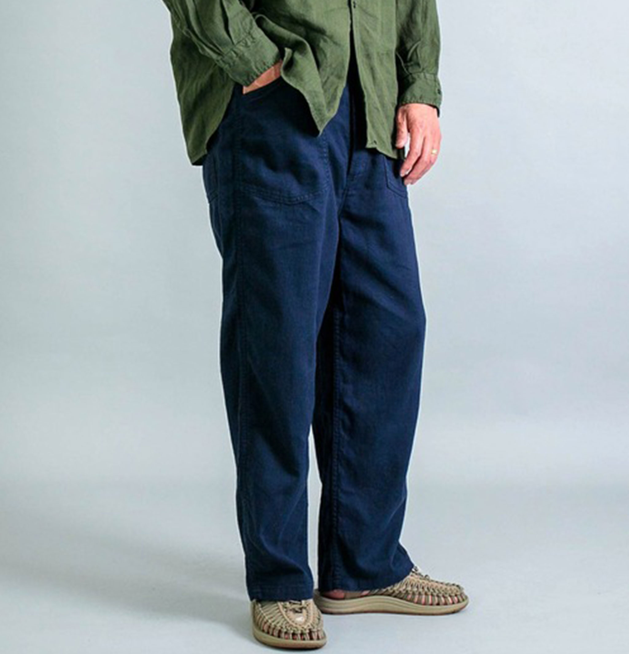 OMNIGOD Easy Pants Linen Navy
